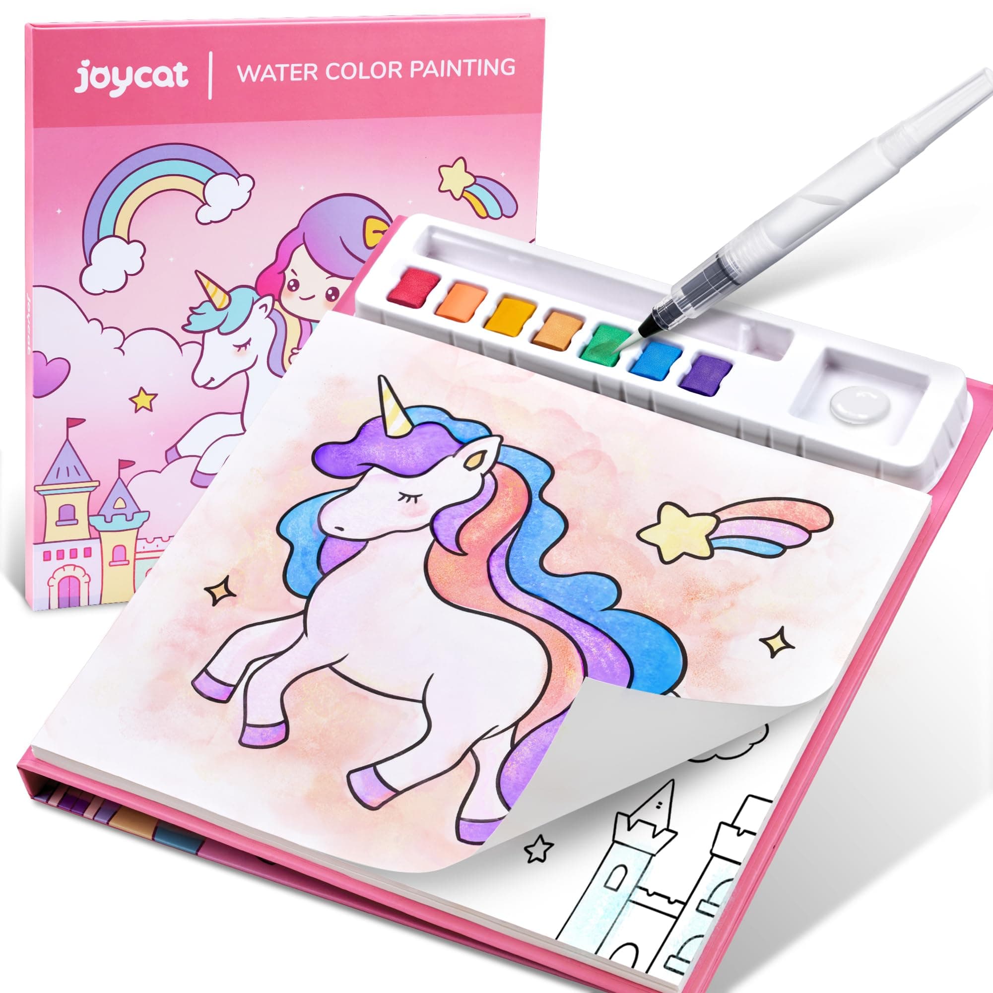 JoyCat Paint with Water Coloring Books for Toddlers, Watercolor Painting Sets for Kids Ages 3-5 4-8, Arts and Crafts Drawing Activities Toy Birthday Gifts for Boys Girls (Magical Pony)