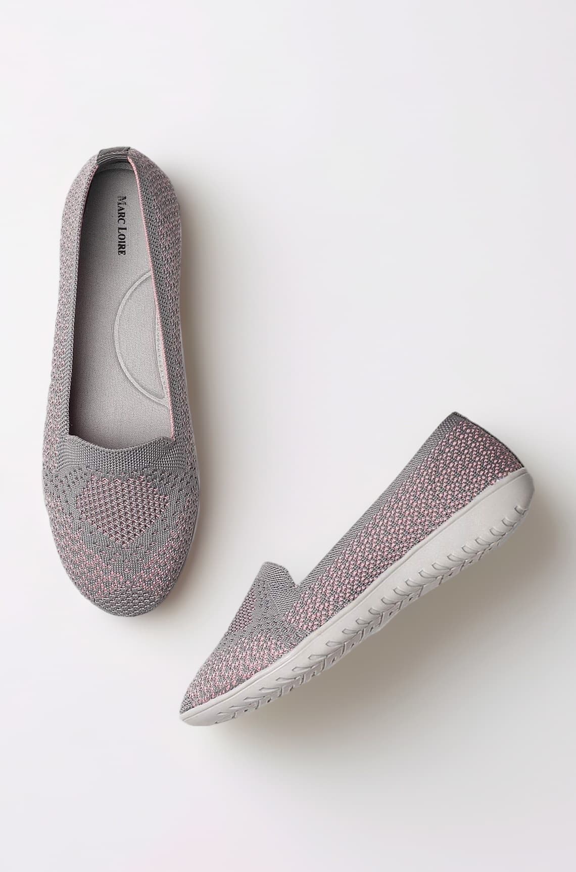 Women's Athleisure Knitted Active Wear Slip-On Ballet Loafer Shoes for Daily Walking