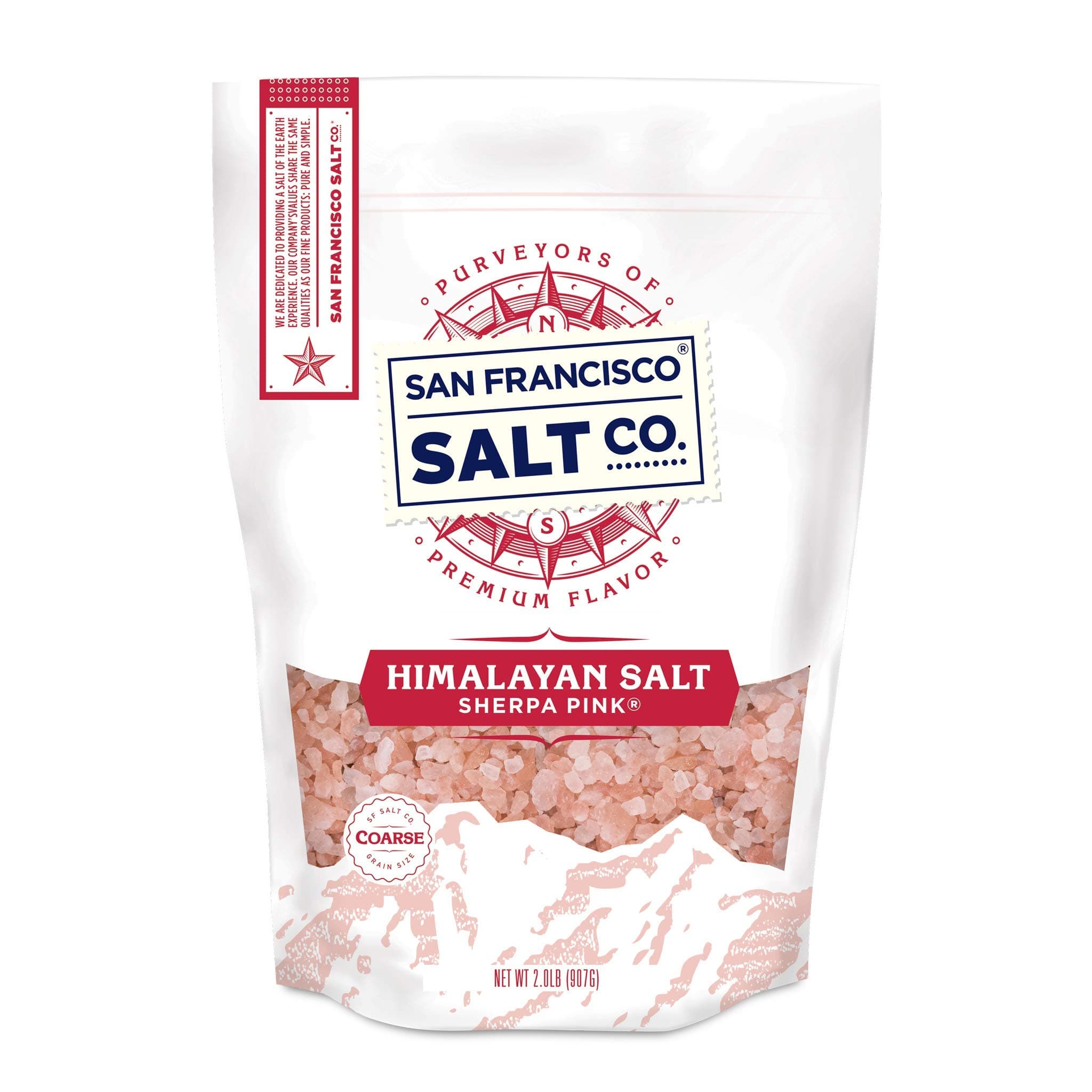 Sherpa Pink Himalayan Salt – Coarse Grain, 2 lbs. | All-Natural, Gluten-Free, No Additives | Perfect for Everyday Cooking & Recipes, Ideal for Grinders & Salt Mills