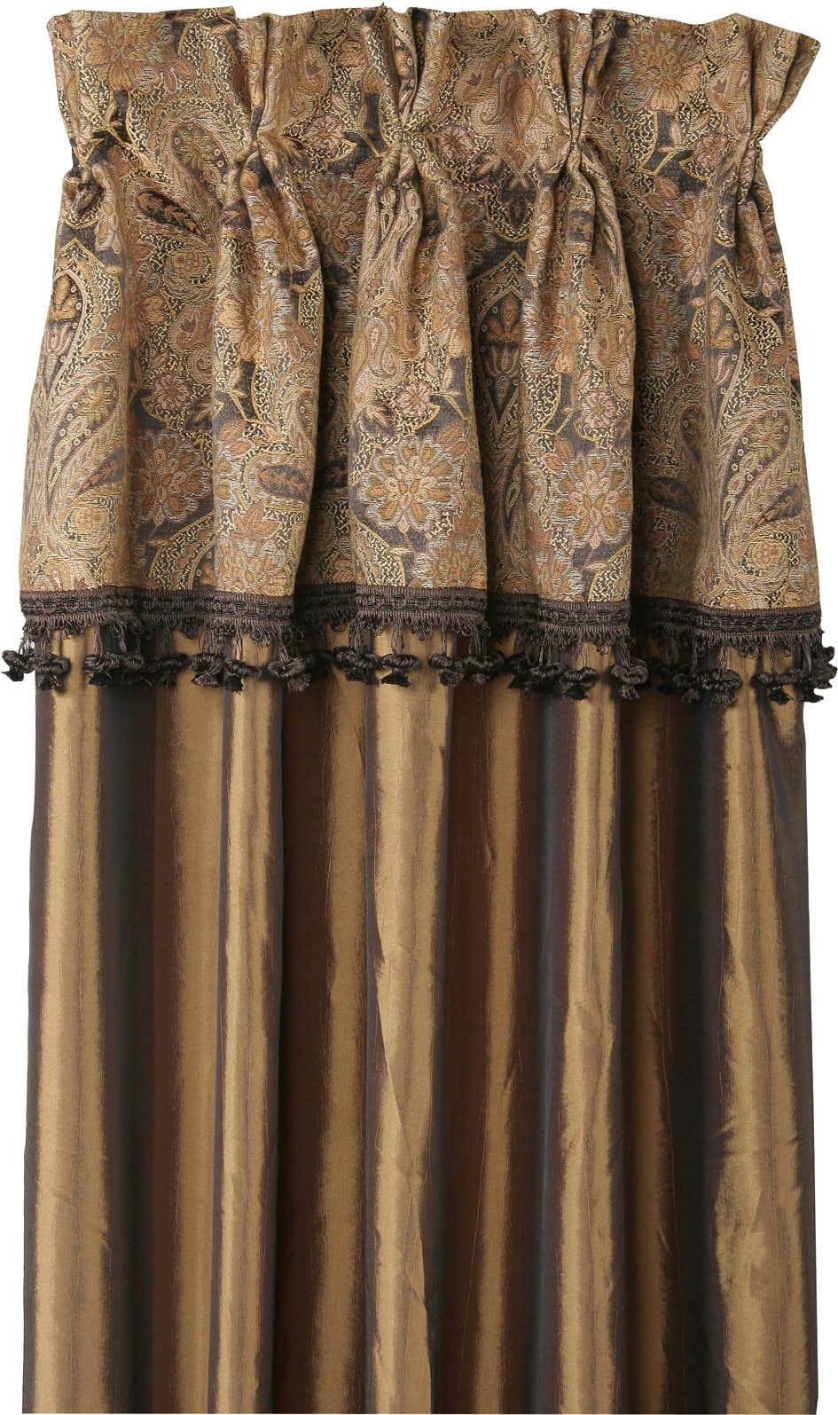 Jennifer Taylor Valenciaga 20 x 84 Old Gold and Espresso Curtain Panel