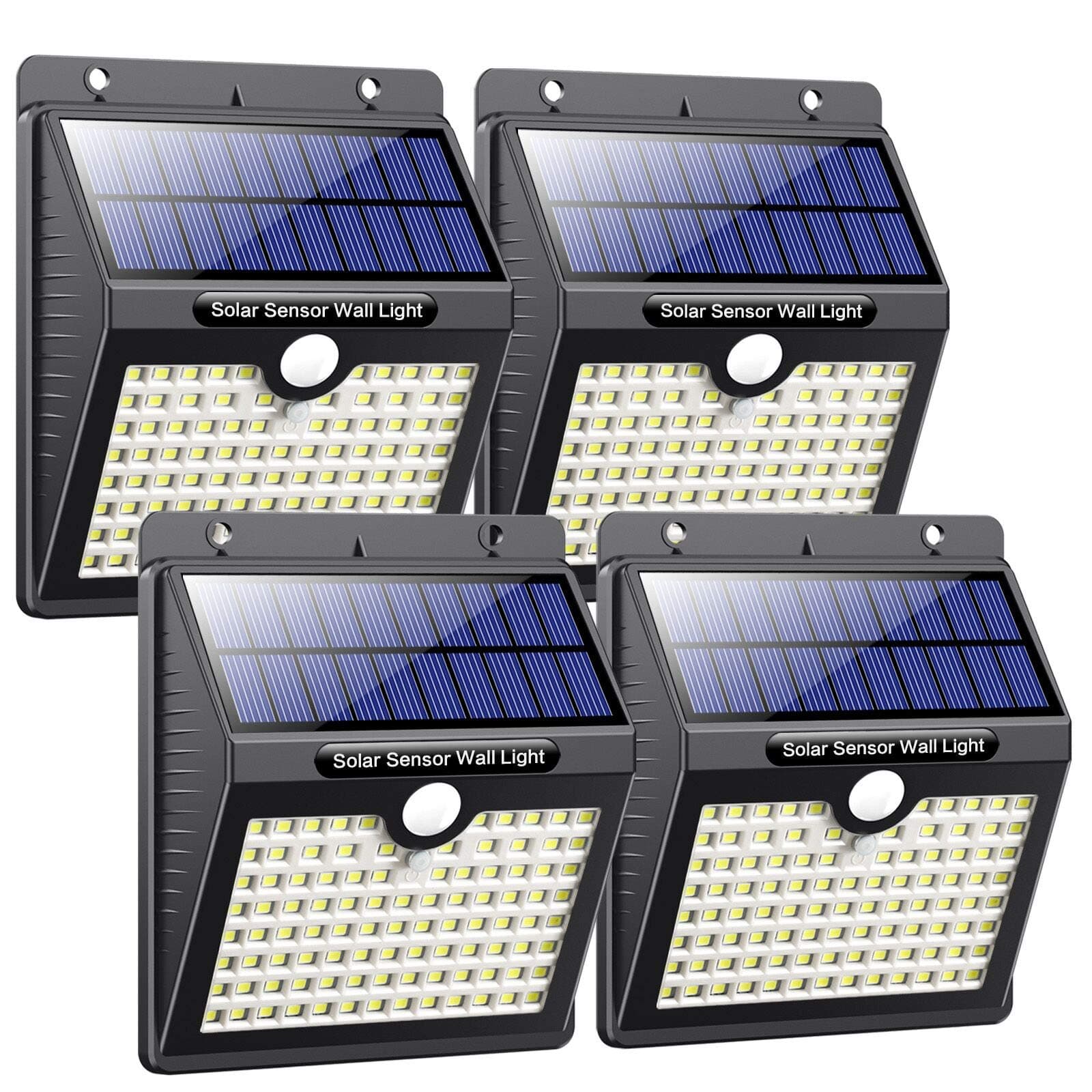 Pxwaxpy Solar Lights Outdoor, [97 LED-4 Pack] Super Bright Solar Security Lights Motion Sensor Lights Wireless Solar Wall Lights 270° Solar Powered Lights Waterproof 3 Modes for Garden [Energy Class D]
