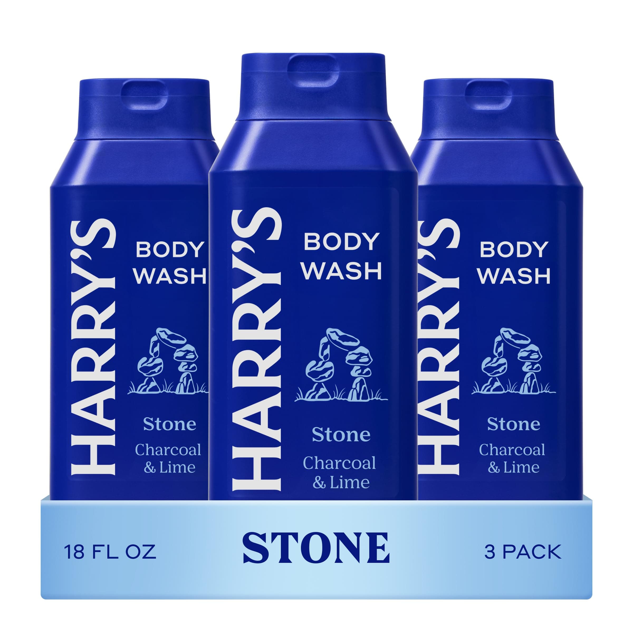 Men's Body Wash, Stone, 532ml, Pack of 3, Shower Gel for Men - No Parabens, Sulfates, or Dyes
