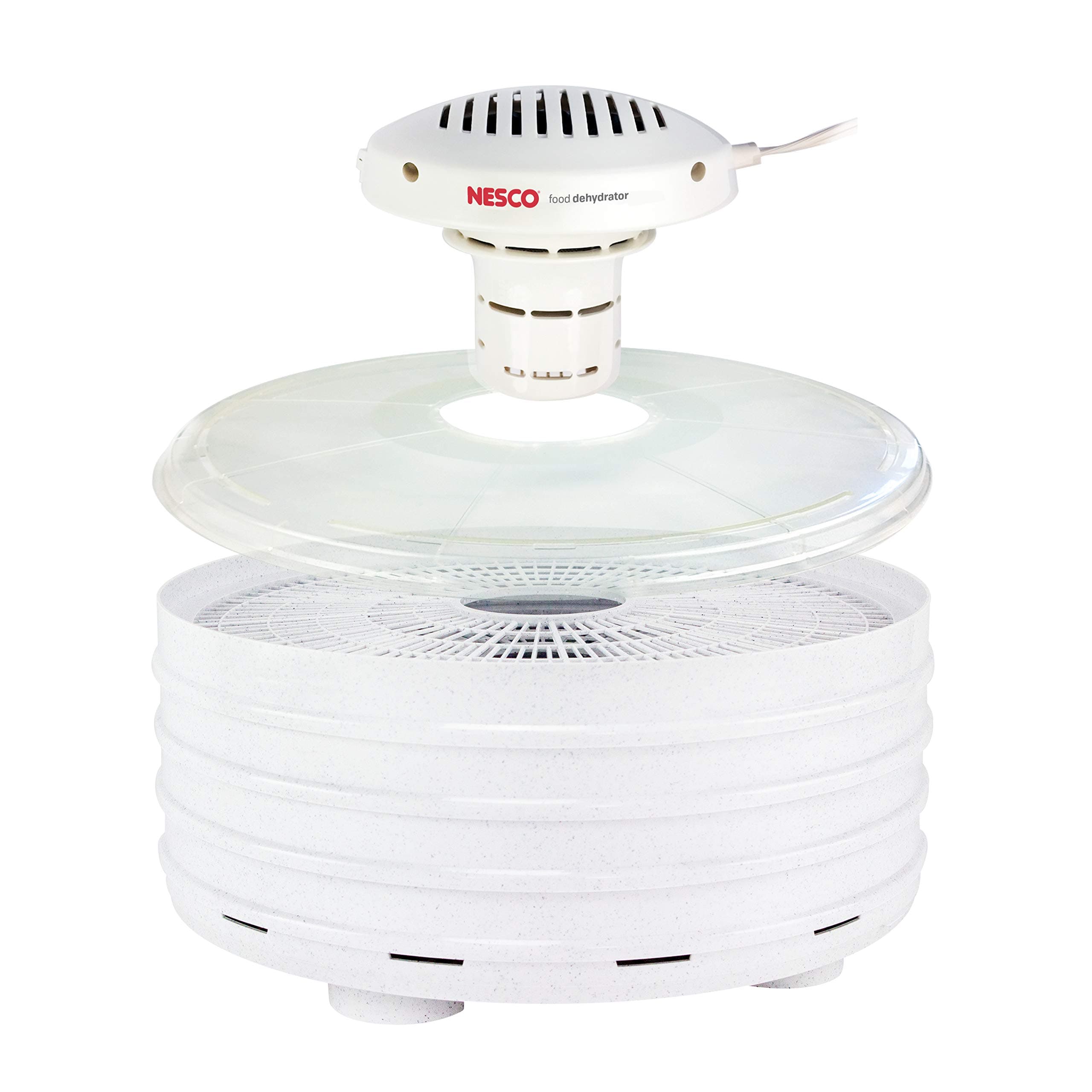 Nesco FD-37A Food Dehydrator for Herbs, Fruit, Beef Jerky, 4 Trays, Speckled White