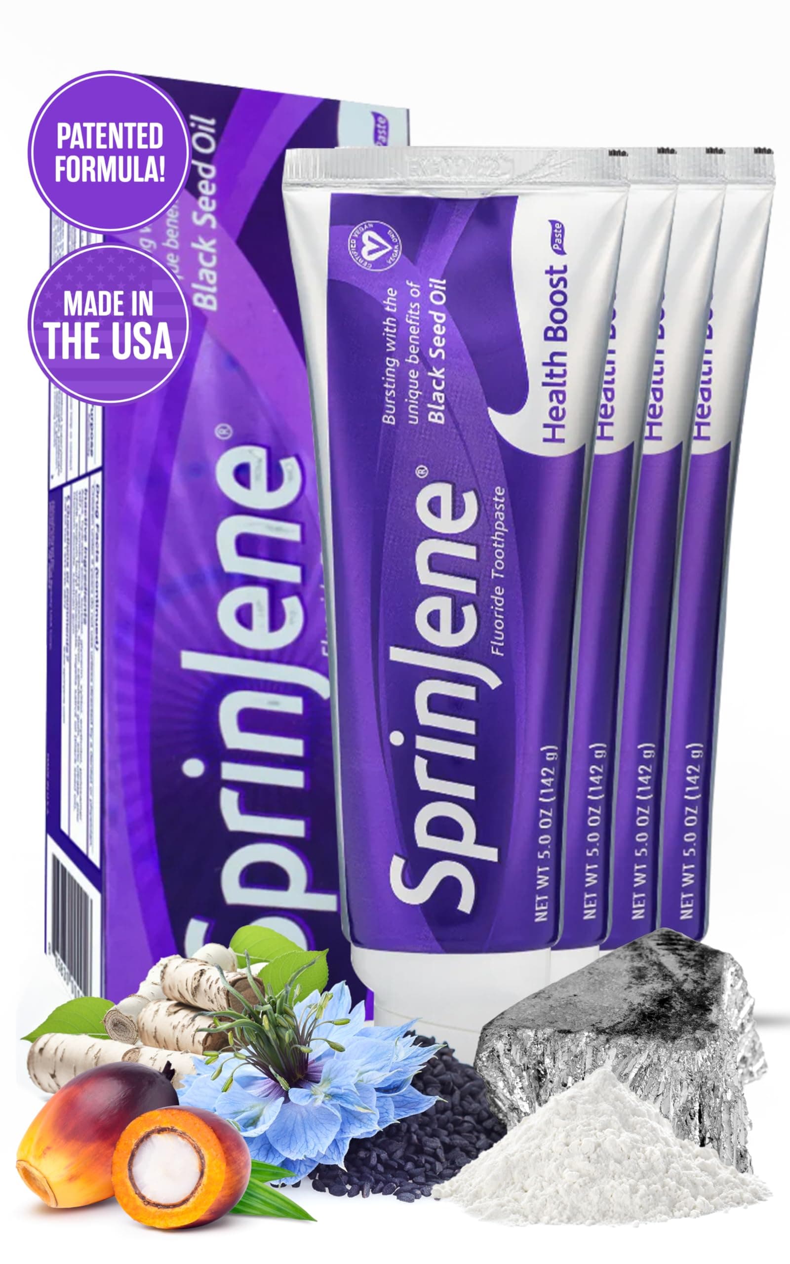 SprinJeneOriginal Health Boost Toothpaste | Cavity Protection Fluoride Toothpaste for Healthy Teeth | 4 Pack