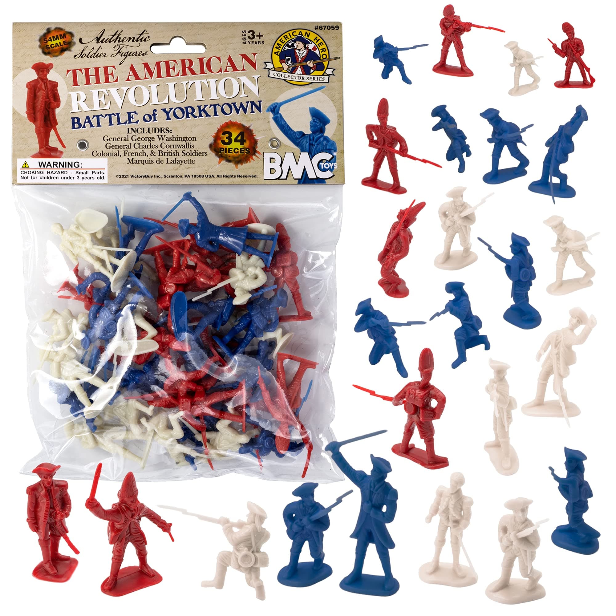 Revolutionary War Plastic Army Men - 34 British, American, French Soldiers