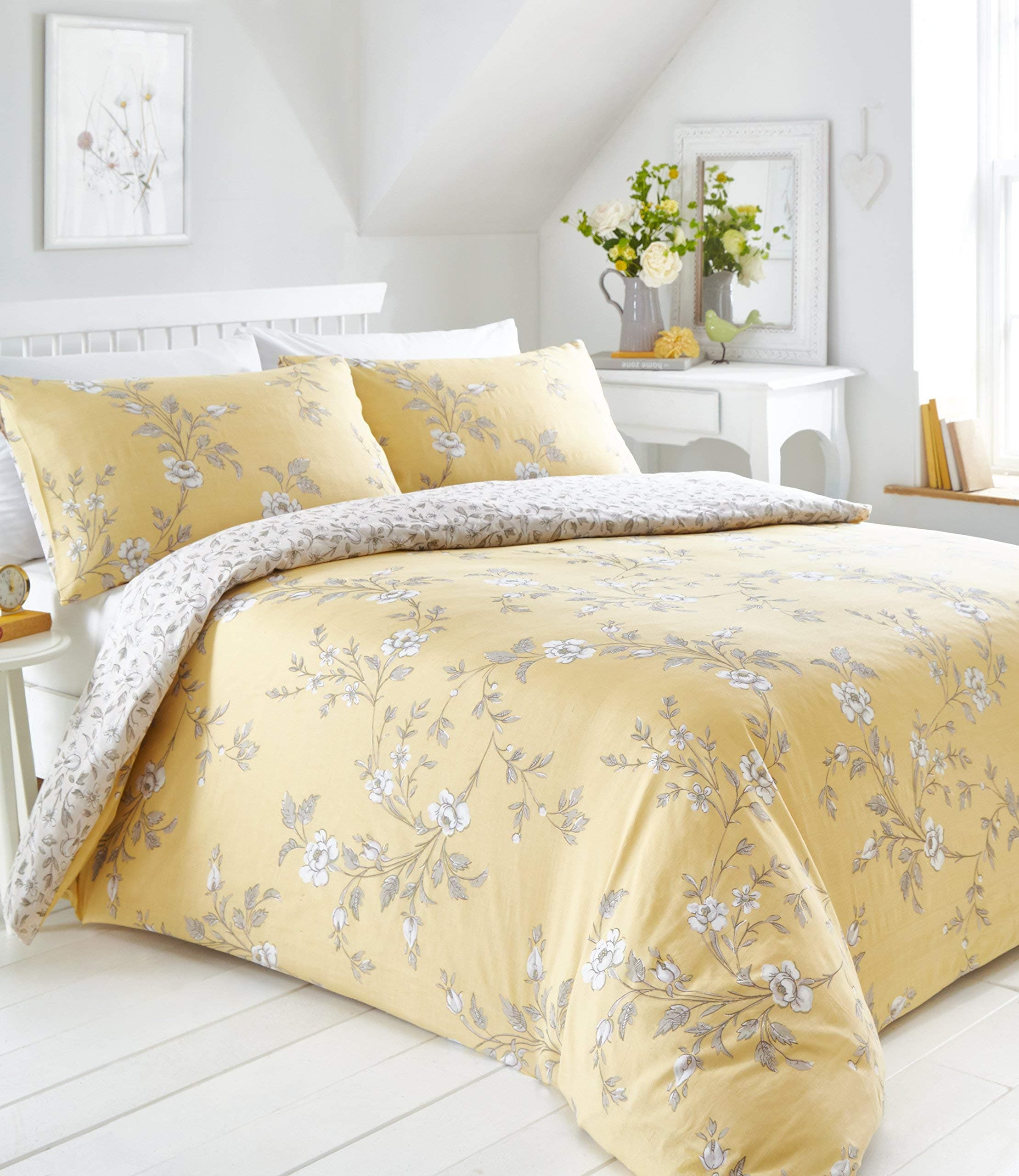 Yasmina Duvet Cover Set, Polycotton, Ochre, King