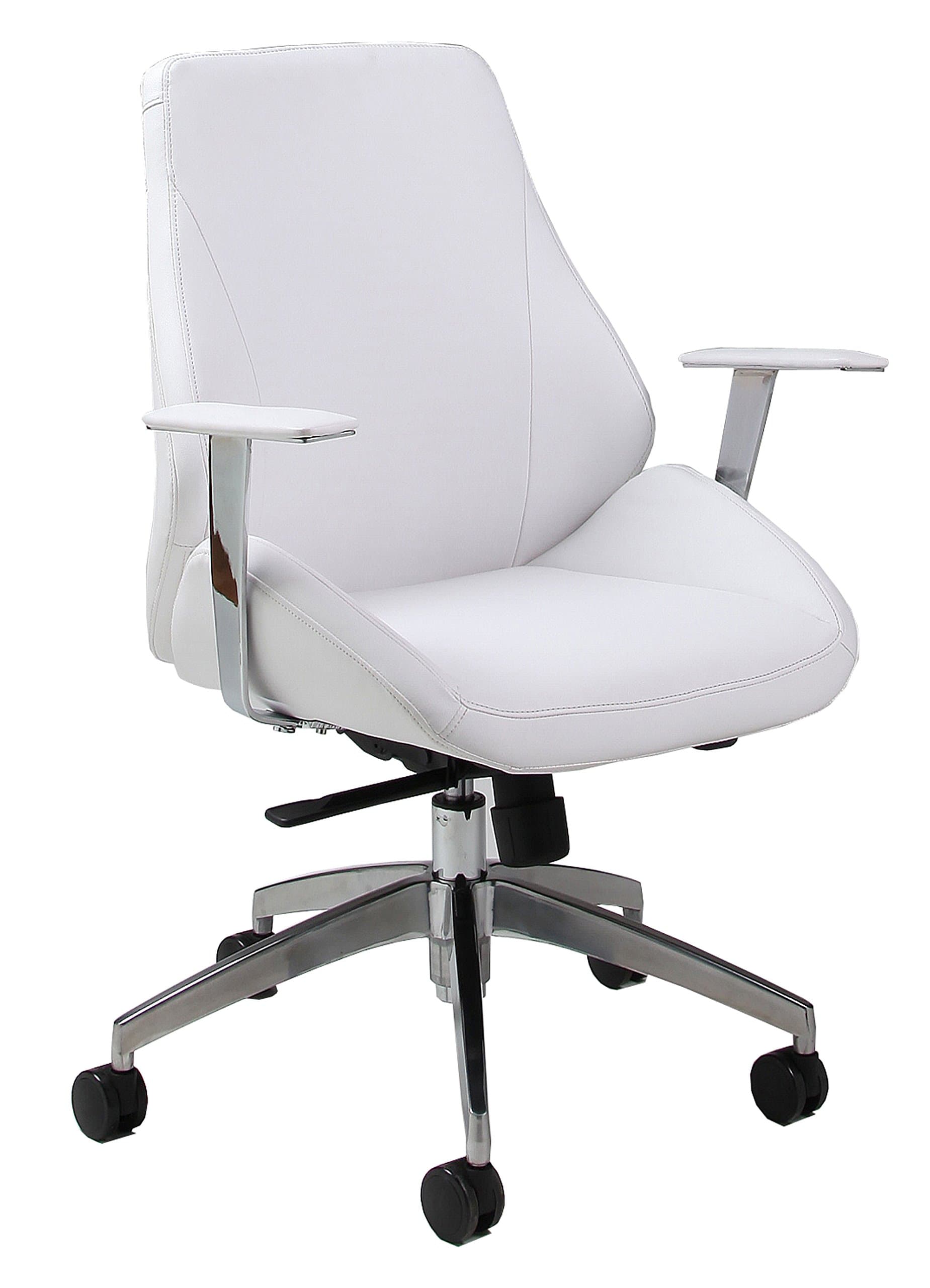 Pastel Isobella Office Chair - Chrome & Aluminum - Pu Ivory