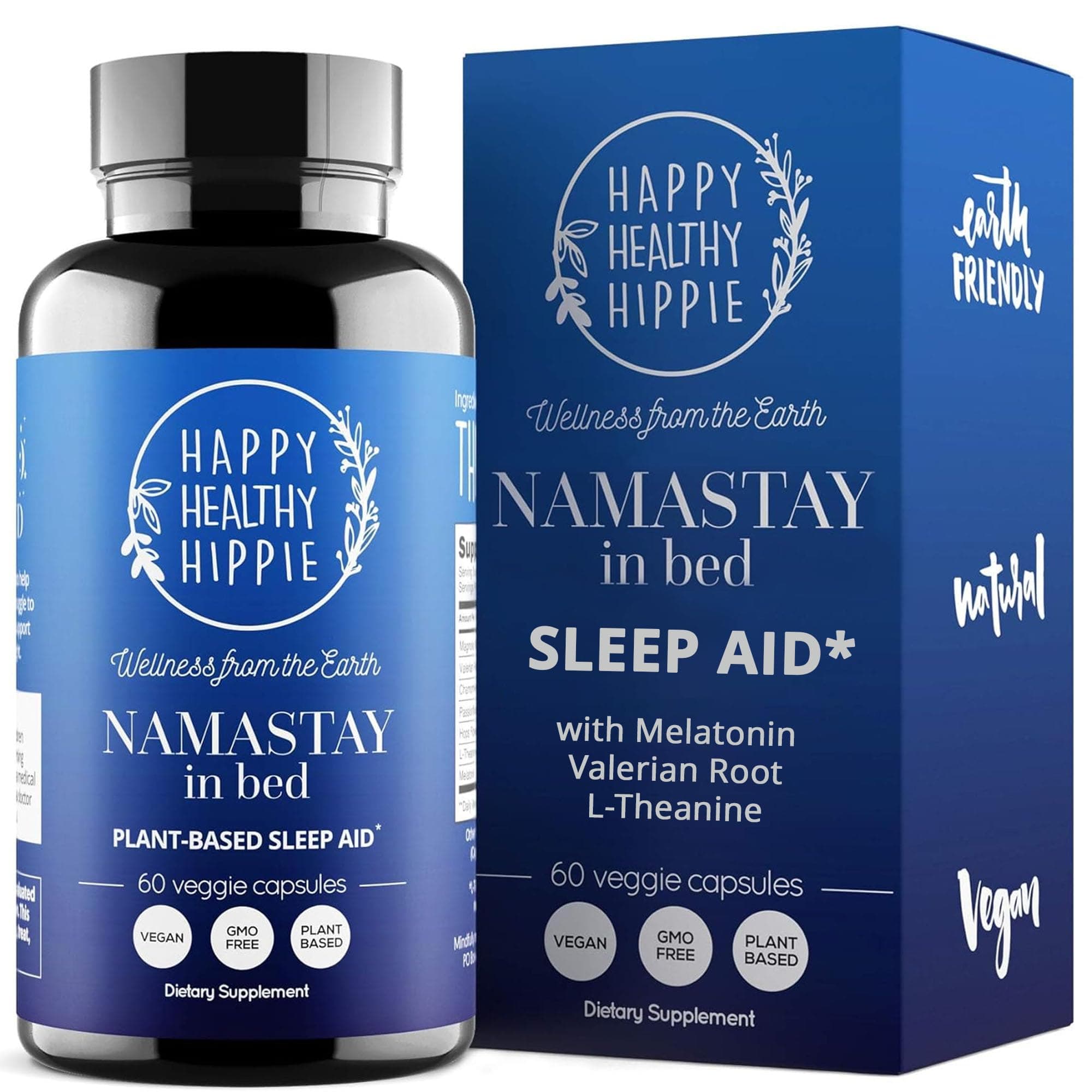 Natural Sleep Aid for Adults with Low Dose Melatonin 0.5mg – Valerian Root + L-Theanine Supplement, Chamomile | No Morning Grogginess | Non-Habit Forming, 60 Ct