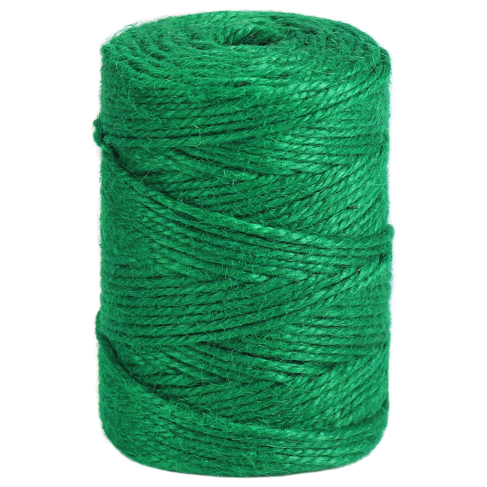 Tenn Well Garden Twine, 328 Feet 3mm Heavy Duty Tomato Twine, Green Jute String for Gardening, Climbing Plants Supporting, Crafting