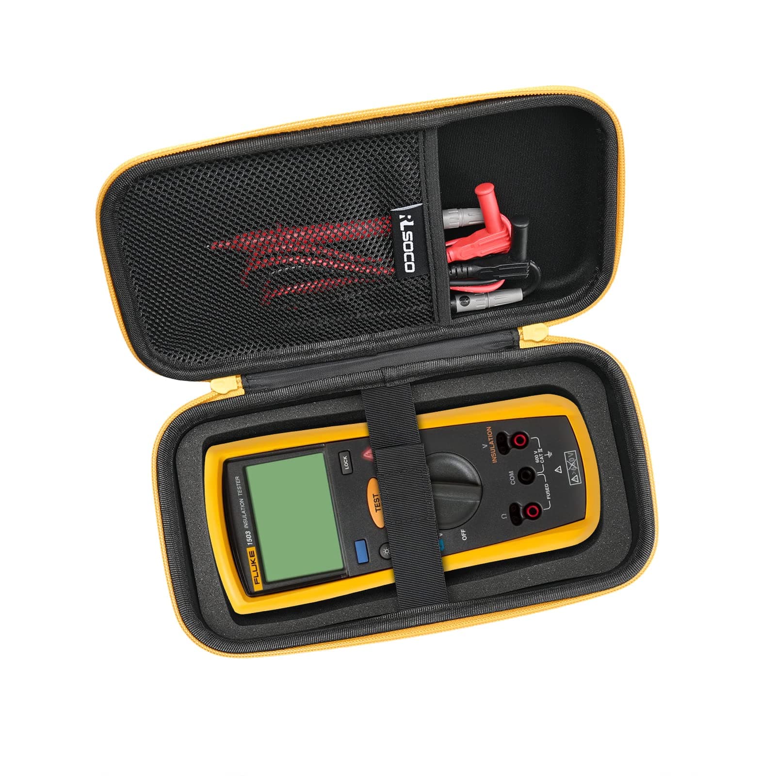 RLSOCO Hard Case for FLUKE 1587 FC/1503/1507/1508 /1577 & Works with Brymen BM869s Digital Megohmmeter Insulation Resistance Tester (Case has updated to have padding around)