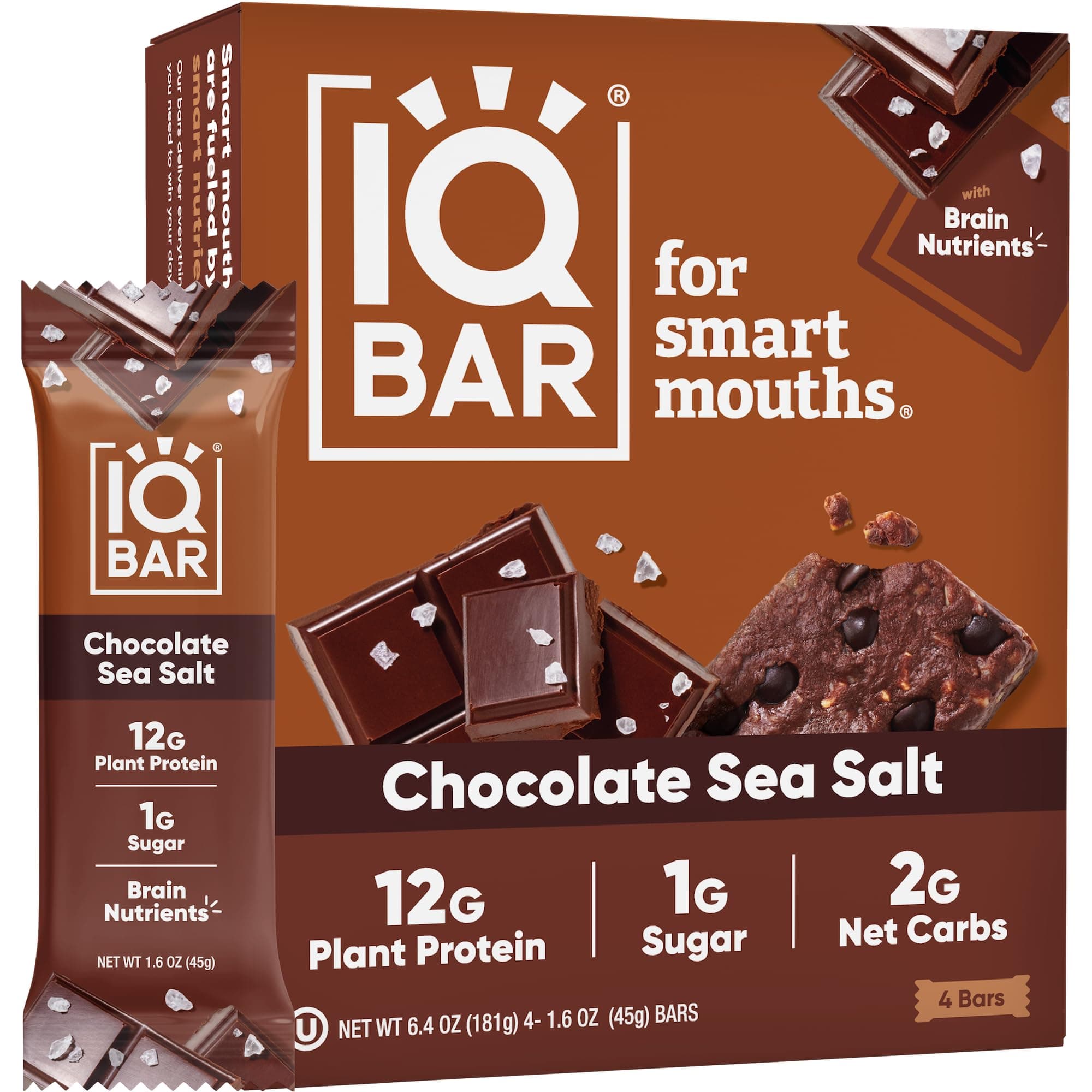 IQ BAR Brain and Body Keto Protein Bars, 1.60 Oz, 4 Ct