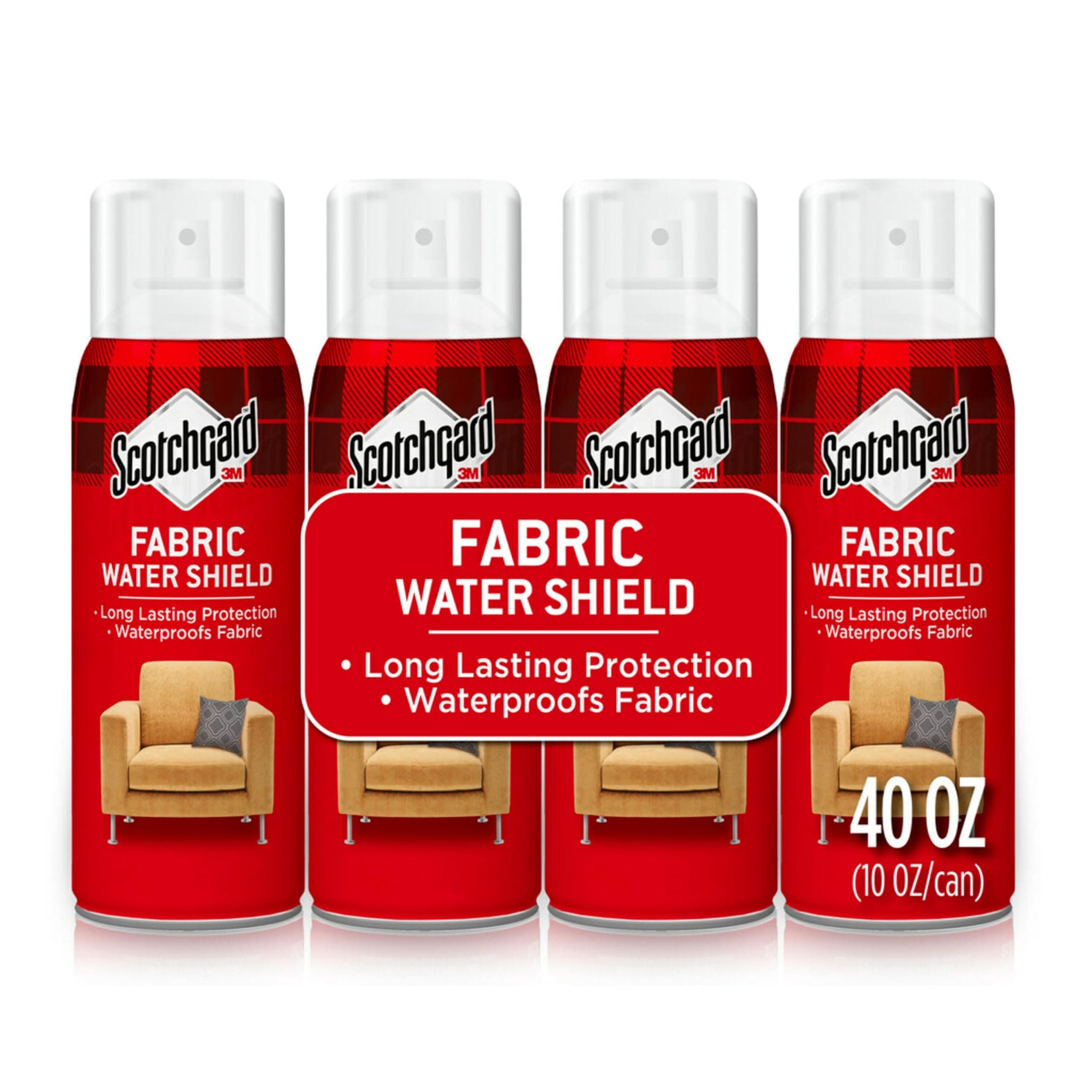 Fabric Water Shield, Water Repellent Spray for Clothing and Household Upholstery Items, Long-Lasting Water Repellent, Four 10 Oz (Pack of 4)