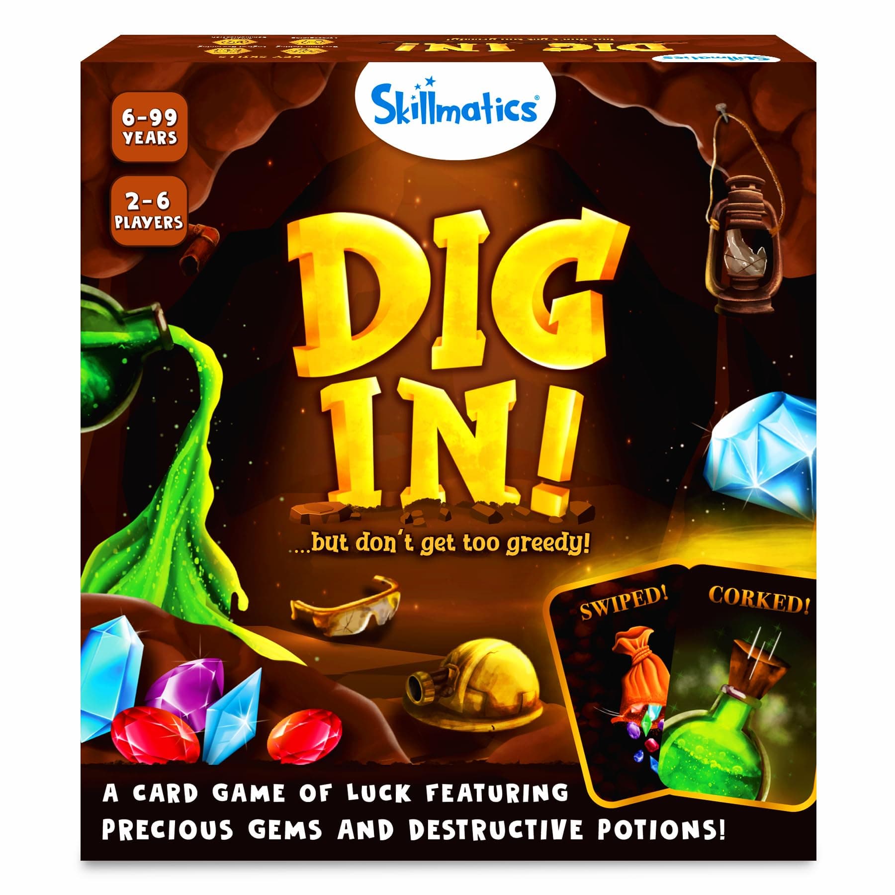 Skillmatics Card & Board Game - Dig in, Fun & Fast-paced Game of Strategy, Party Game for Kids & Family, Gift for Girls & Boys Ages 6 & Up
