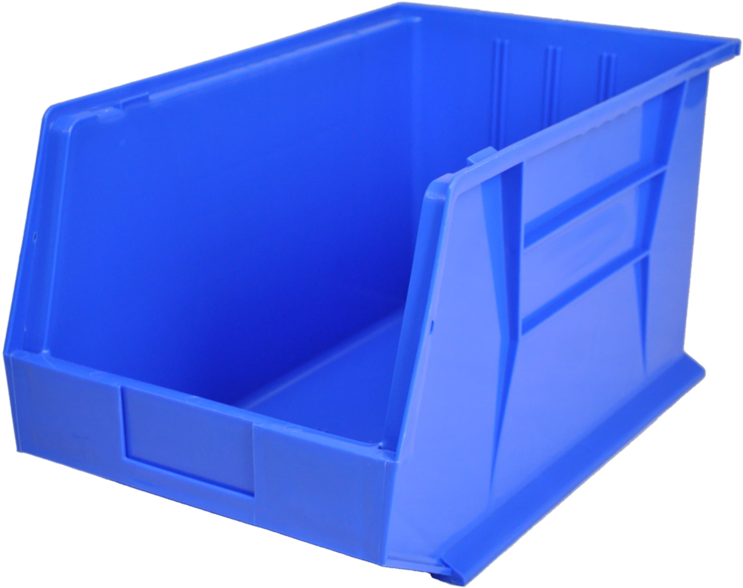 Pack of 6 x Rhino Tuff Bin50 Plastic Storage Parts Bins - Large Stacking Component Box Ideal for Garage Workshop or Warehouse Picking Bin