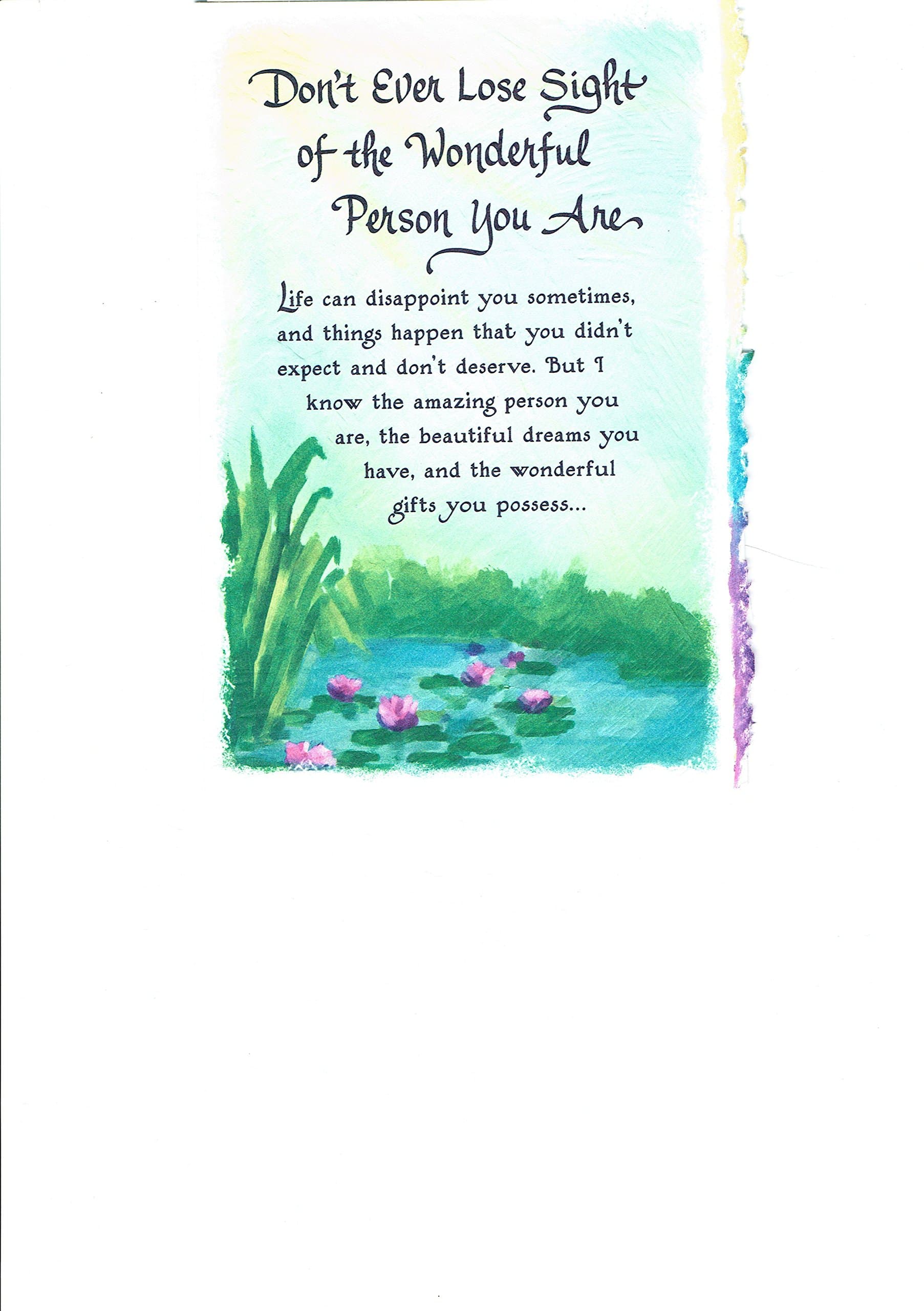 Blue Mountain arts - classic greeting card - Don't ever lose sight of the wonderful person you are