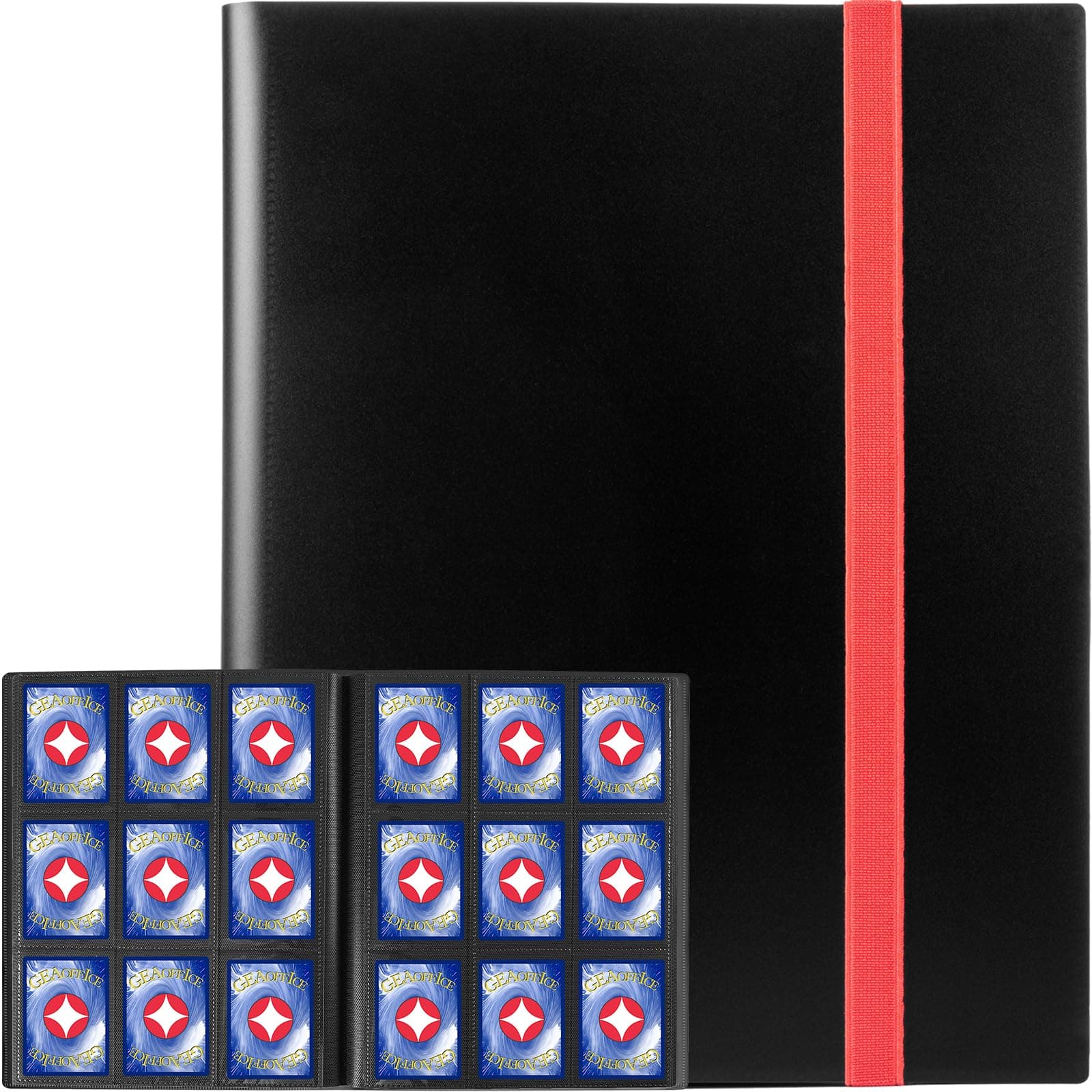 Card Binder, 9 Pockets Trading Card Album Folder, 360 Side Loading Pocket Binder for Yugioh, MTG and Other TCG, Black