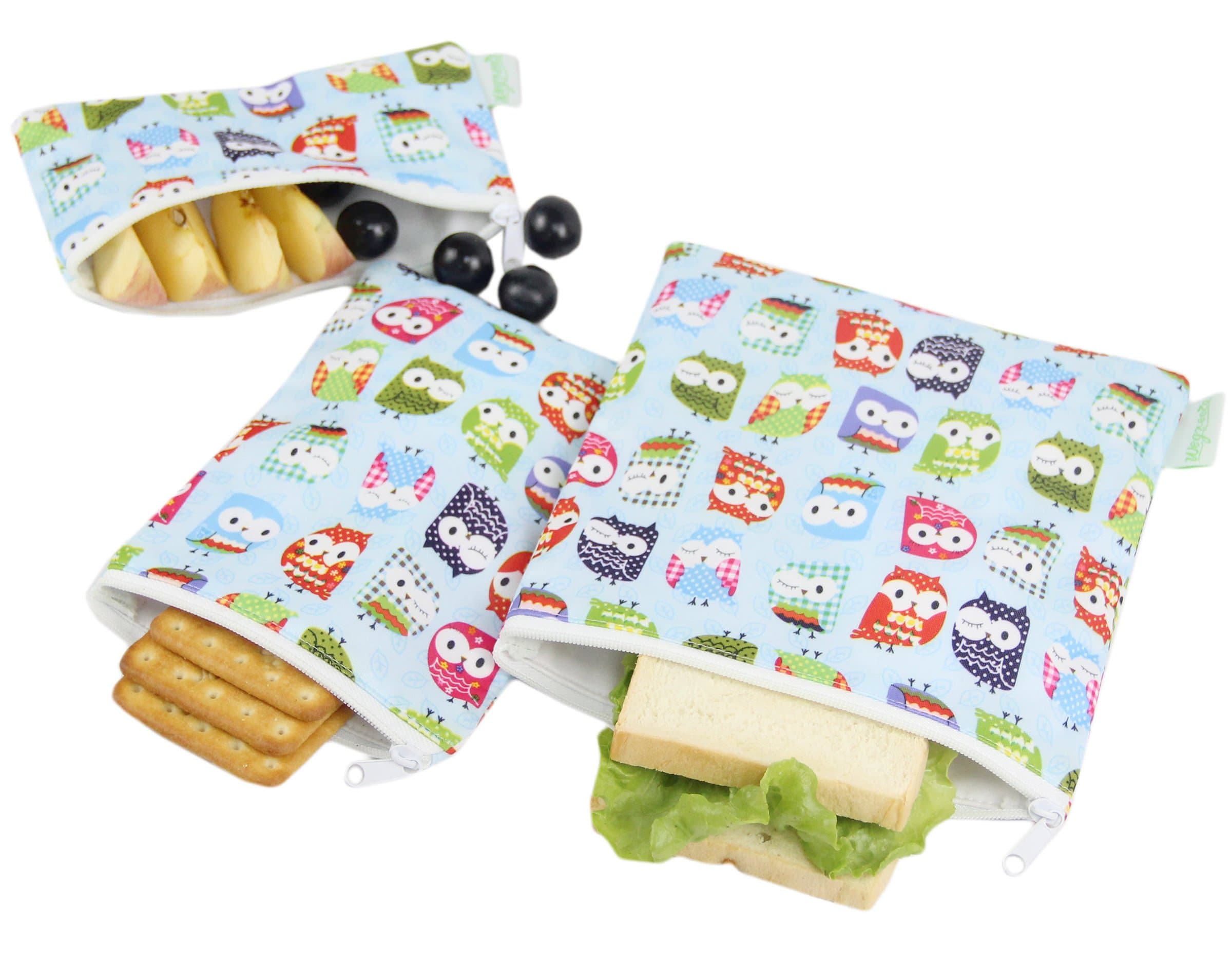 Wegreeco Reusable Bags - Set of 3 - (Blue Owl)