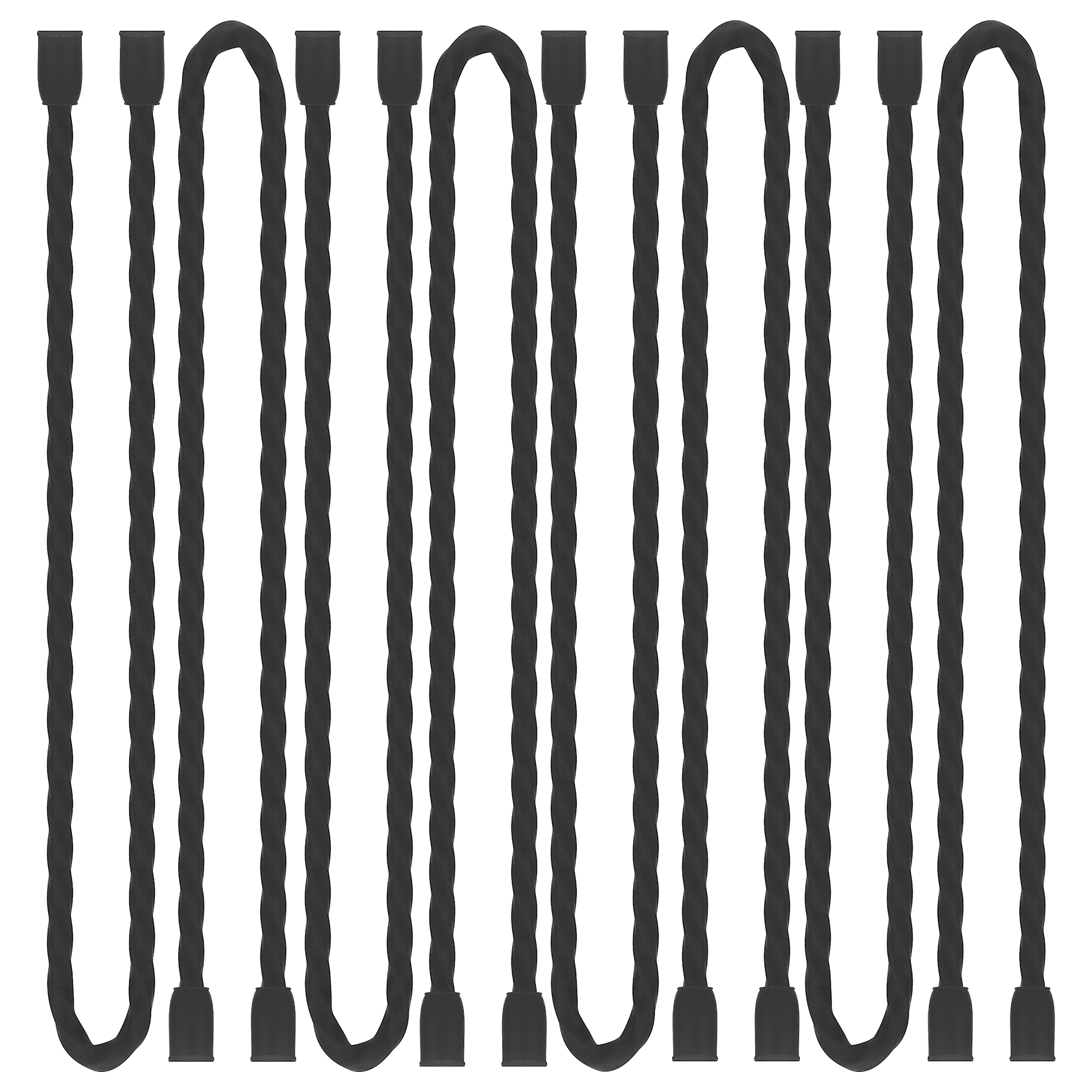 8Pcs 12-inch Silicone Cable Ties Reusable Steel-Core Silicone Twist Cable Tie Straps for Bundling and Organizing Colorful Bendable Holder Strap for Indoor and Out All Purpose, Black