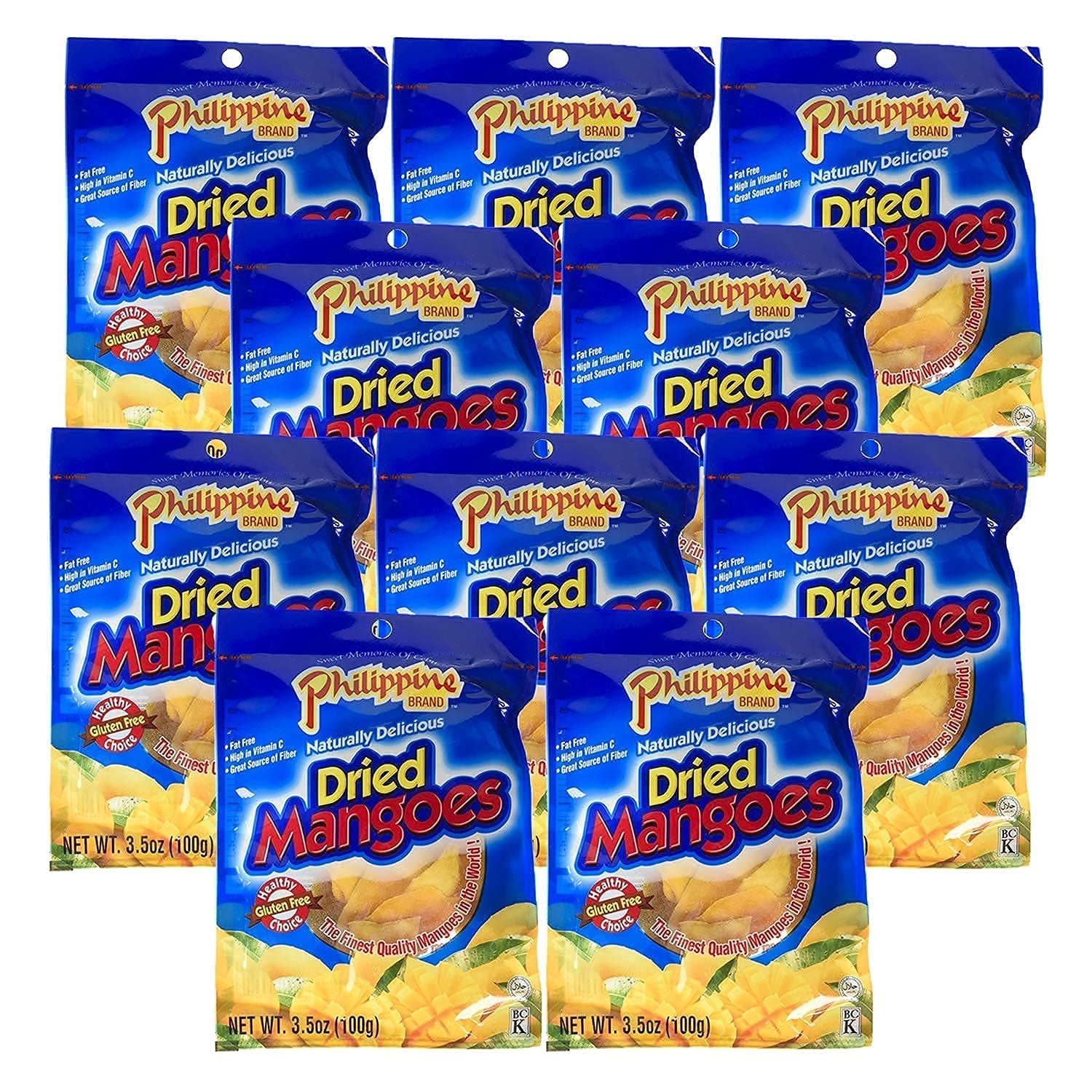 Brand Naturally Delicious Dried Mangoes Tree Ripened 3.5 oz 10 Pack