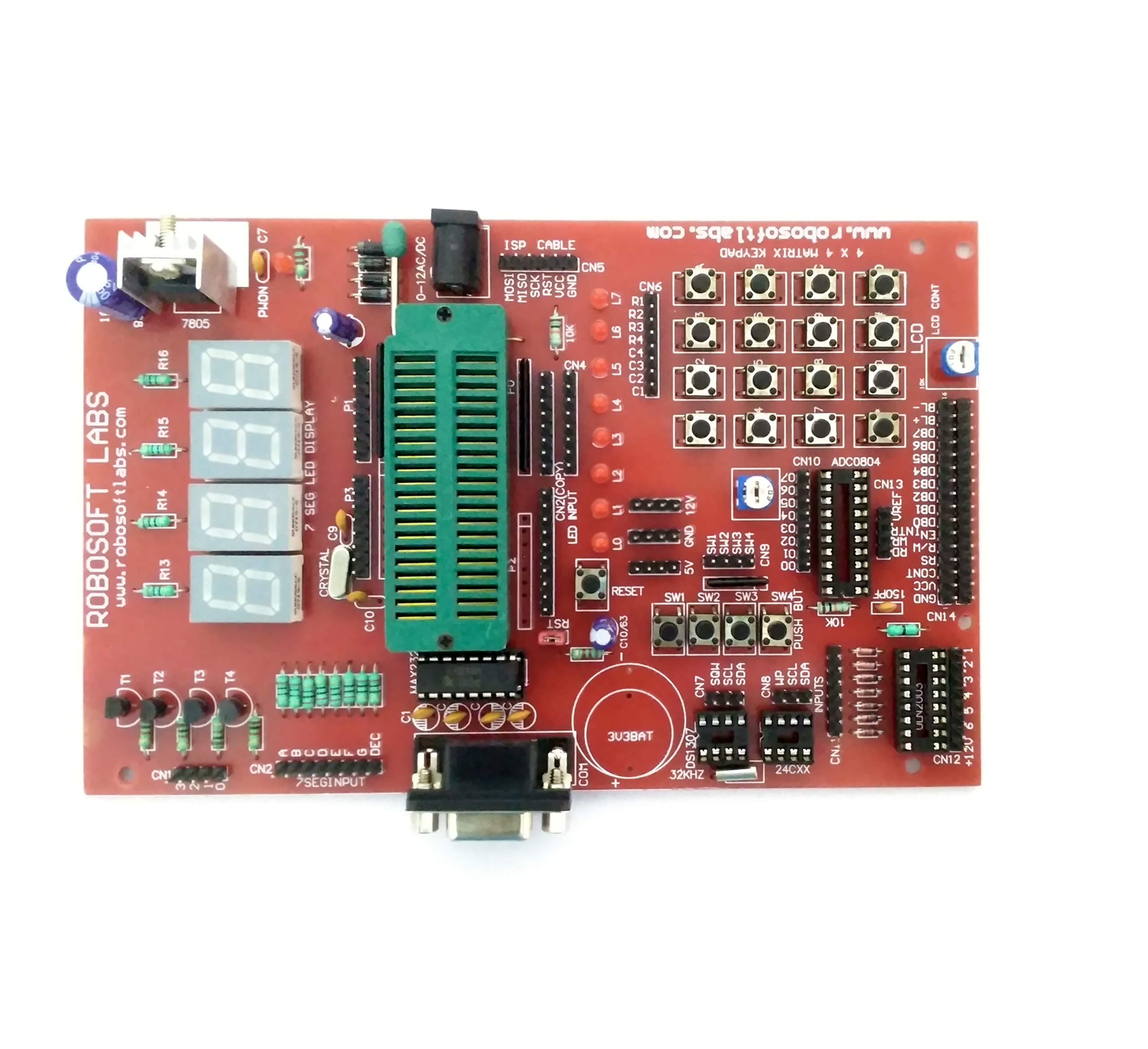Robosoft Labs 8051/8052 (40 pin) Microcontroller Development Board with RS232