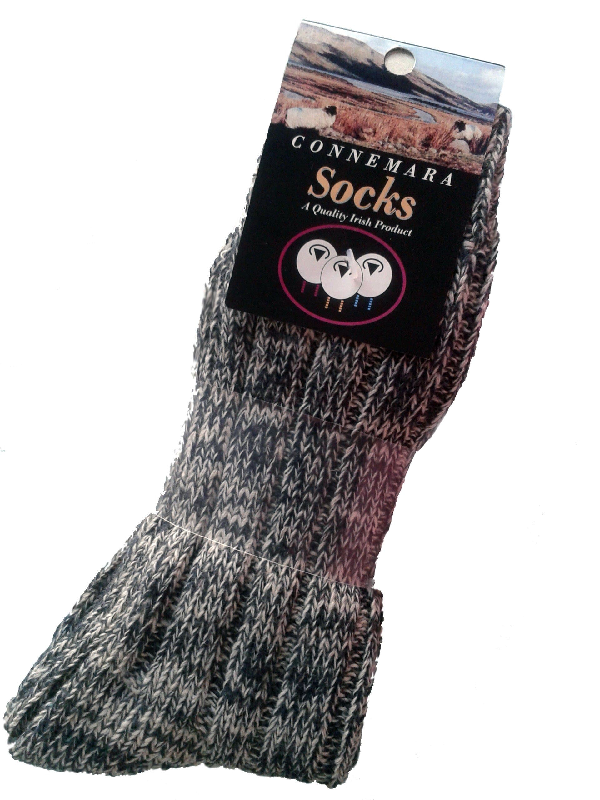 3 x Pairs Connemara Woolen Socks Regular Length 50% Pure New Wool; SIZE Large UK 8-11 Eur 42-46