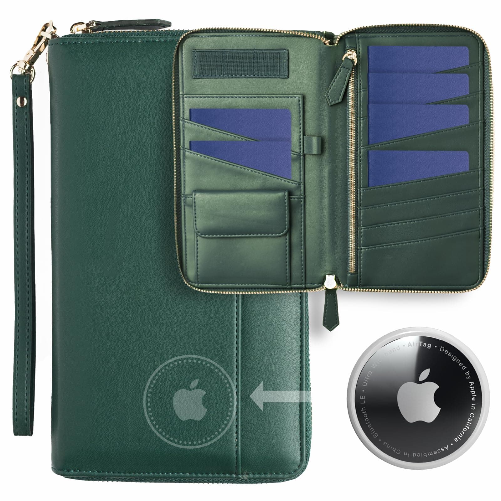 Travel Document Organizer - RFID Passport Wallet Case Family Holder Id Wristlet