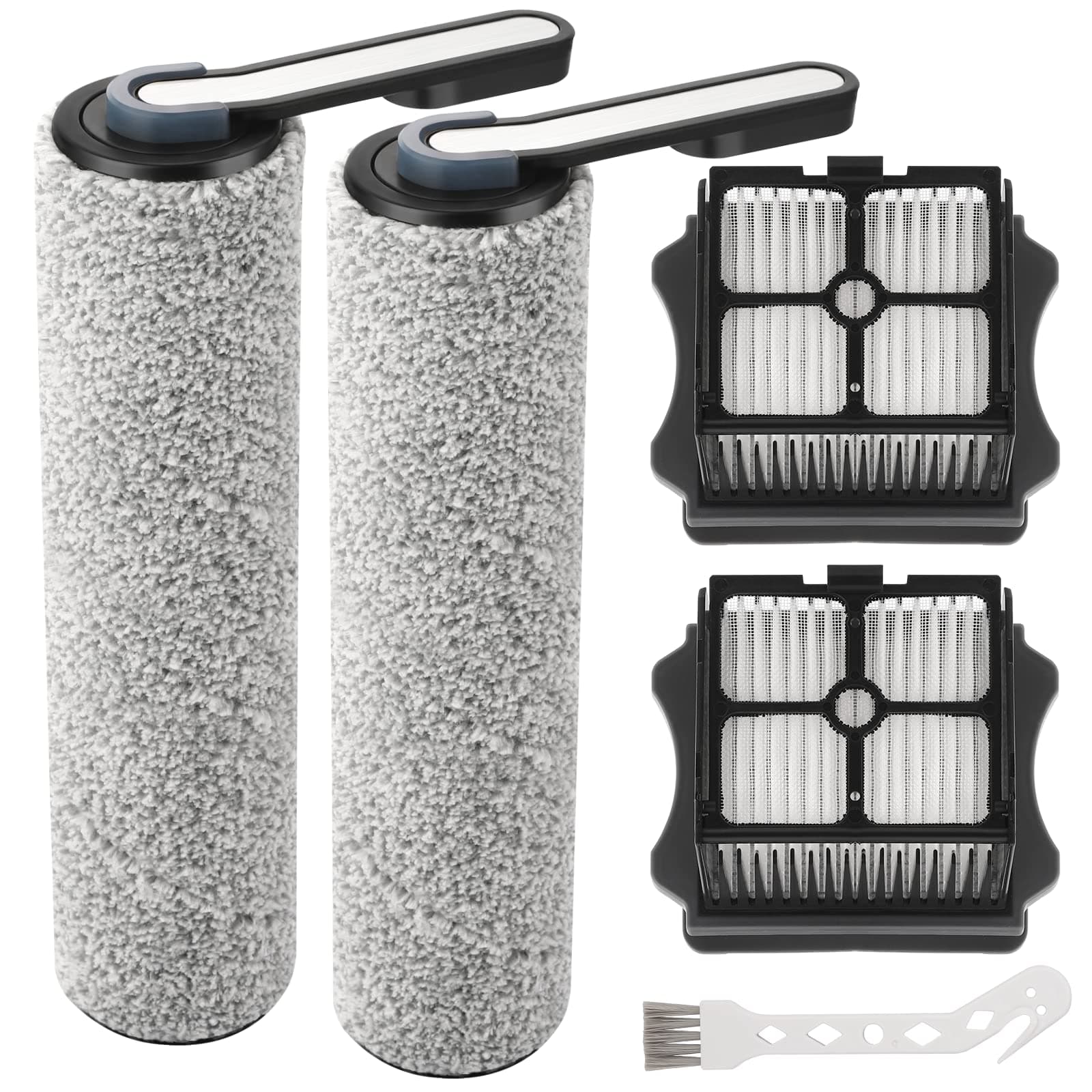 S5 Roller Brush and HEPA Vacuum Filter Replacement for Tineco Floor ONE S5, S5 Pro, S5 Pro 2, S5 Blue Smart Cordless Wet Dry Vacuum Cleaner Replacement Parts Include 2 HEPA Filters, 2 Brush Rollers