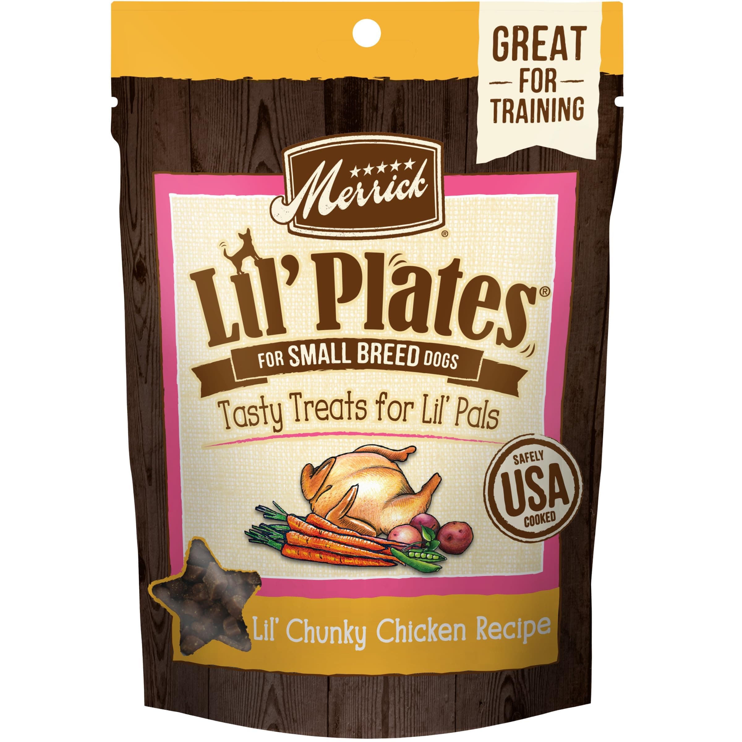 Lil’ Plates Grain Free Small Dog Treats, Natural Training Treats For Small Dogs, Lil’ Chunky Chicken - 5 oz. Pouch