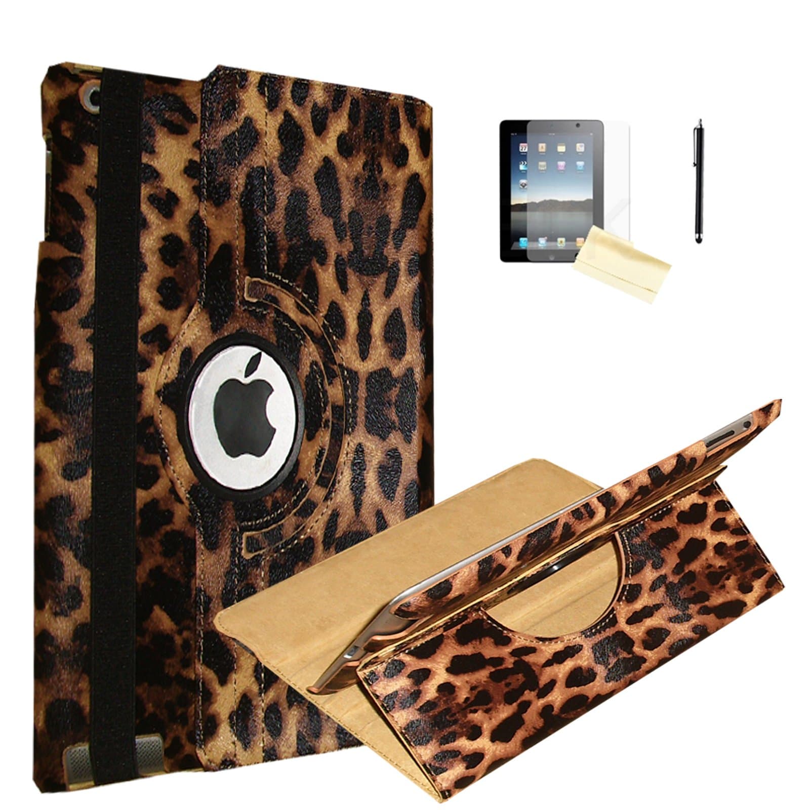 iPad Mini 4 Case, JYtrend (R) Rotating Stand Smart Case Cover Magnetic Auto Wake Up/Sleep for iPad Mini 4 4th A1538 A1550 MK6K2LL/A MK6L2LL/A MK872LL/A MK882LL/A MK9P2LL/A MK9Q2LL/A (Leopard)
