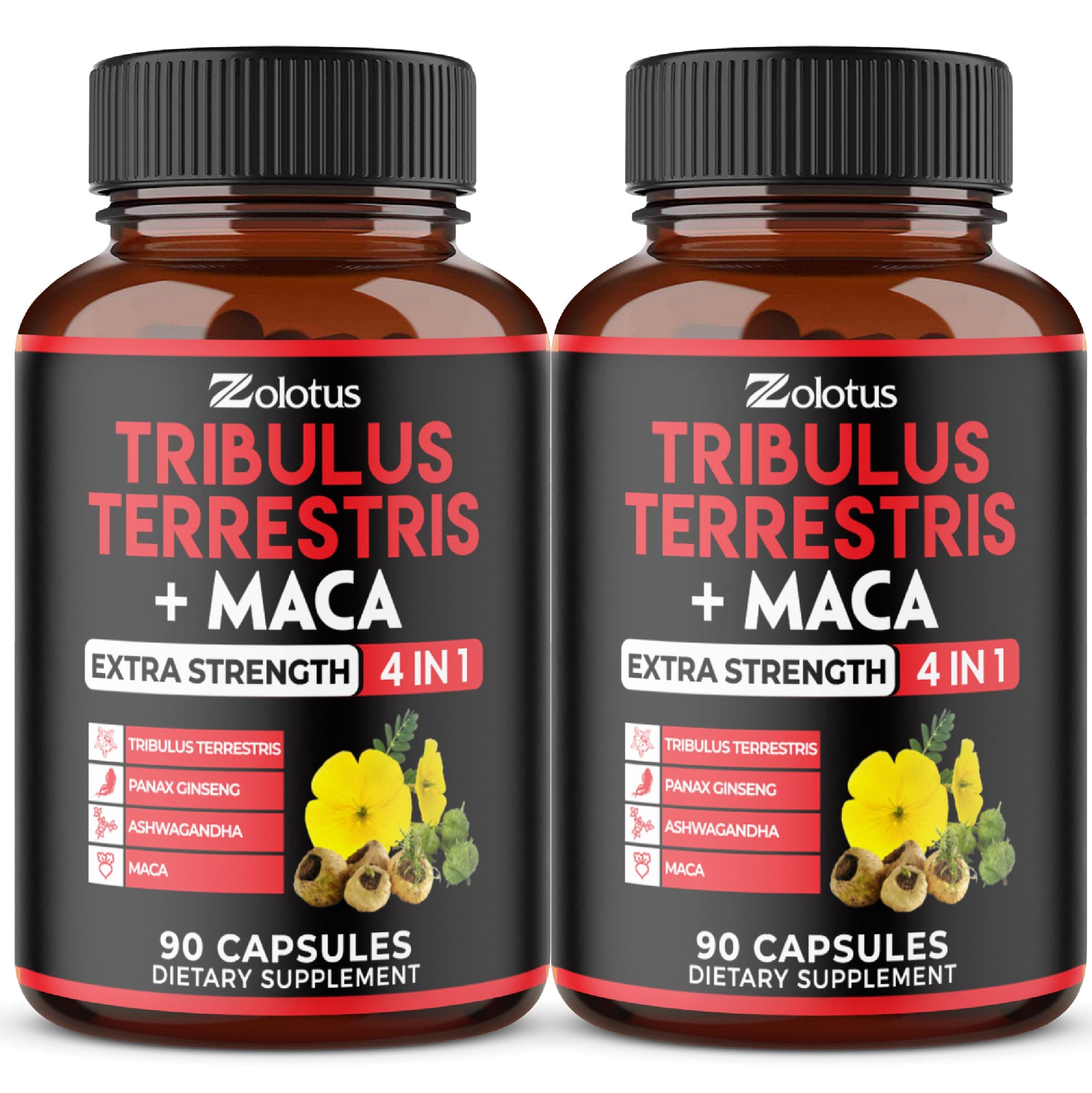 2 Packs Tribulus Terrestris with Maca Root Ashwagndha Root, Panax Ginseng - 6 Months Supply