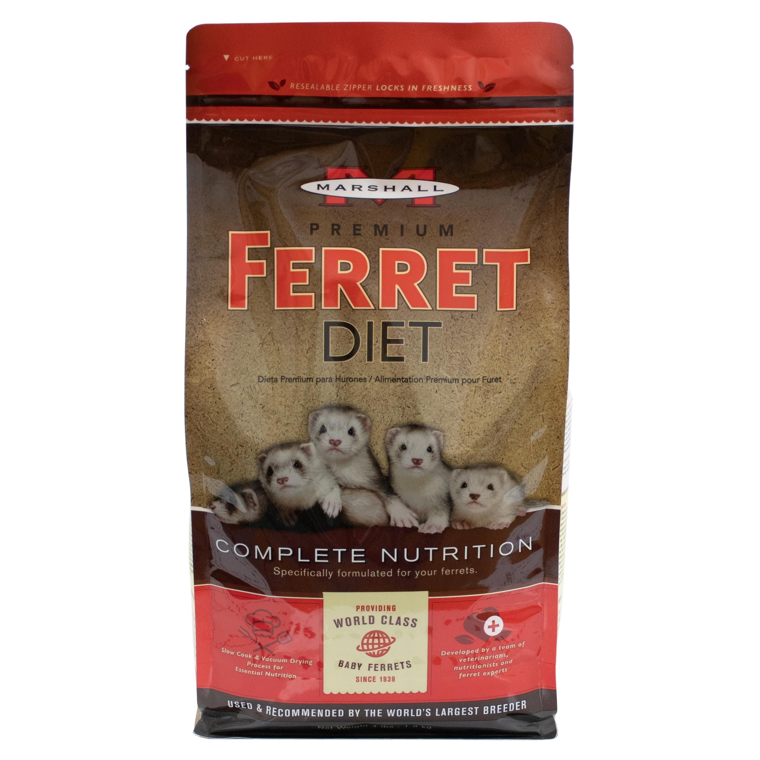 Marshall Premium Ferret Diet 4 Pound Food Bag Pellet