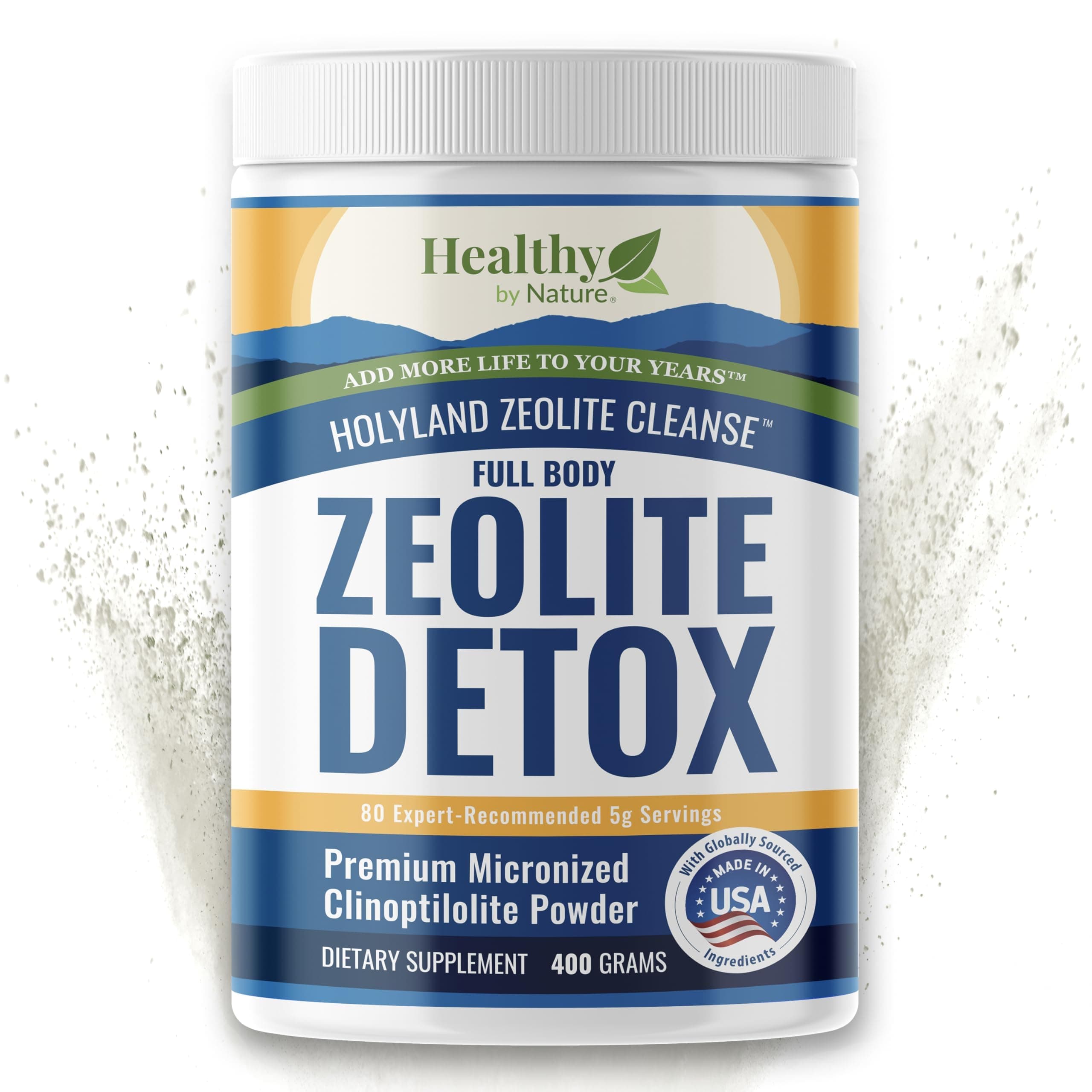 HolyLand Zeolite Cleanse - Safe & Effective Detox Cleanse Powder - Supports Natural Energy, Mental Focus, Immune Defense, Optimal Gut & Balanced pH (1 to 3 Mo Supply, 400 Grams)