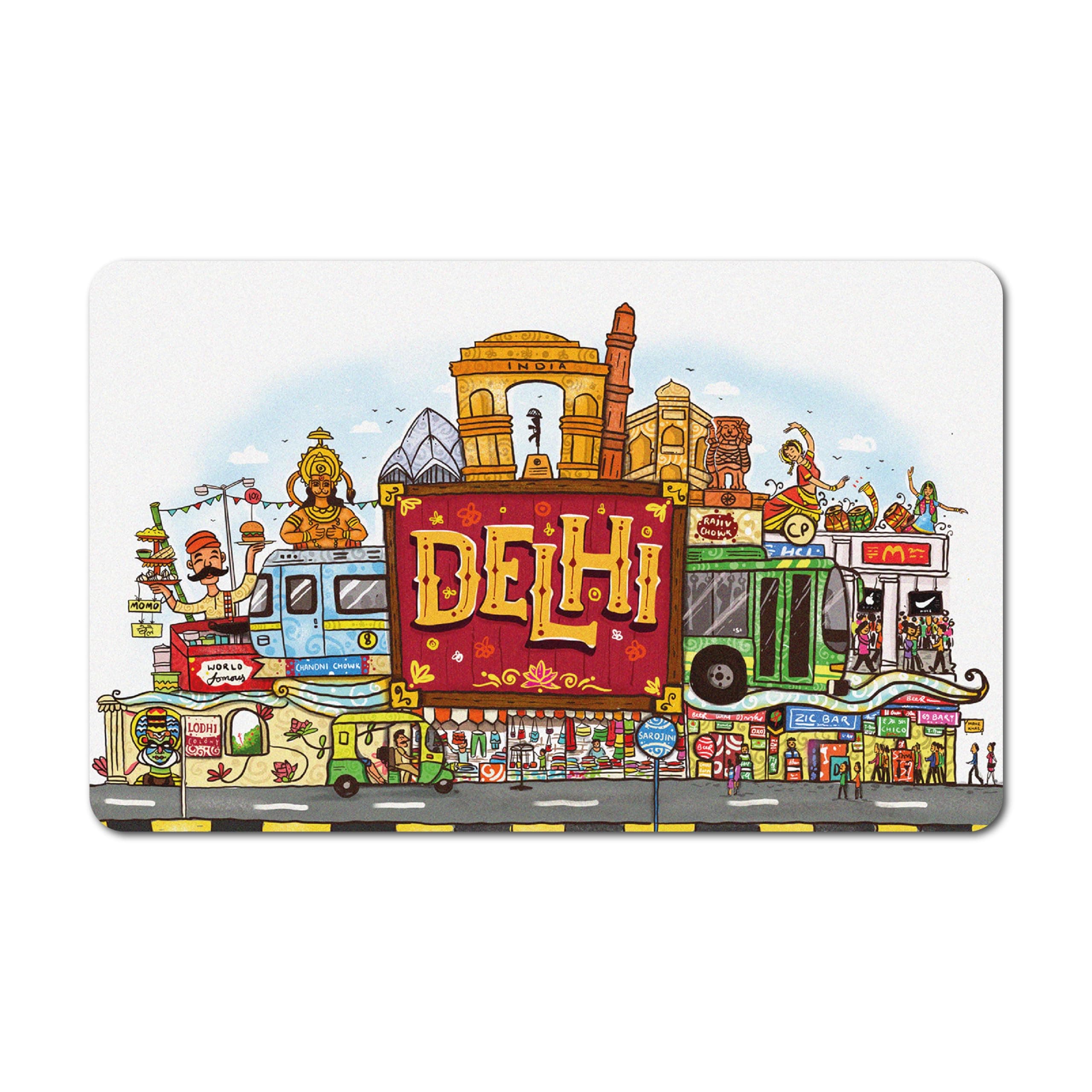 BIRD'S MIND Delhi Souvenir Fridge Magnets for Home Kitchen Refrigerator Stylish Gift Decor, 1 Piece