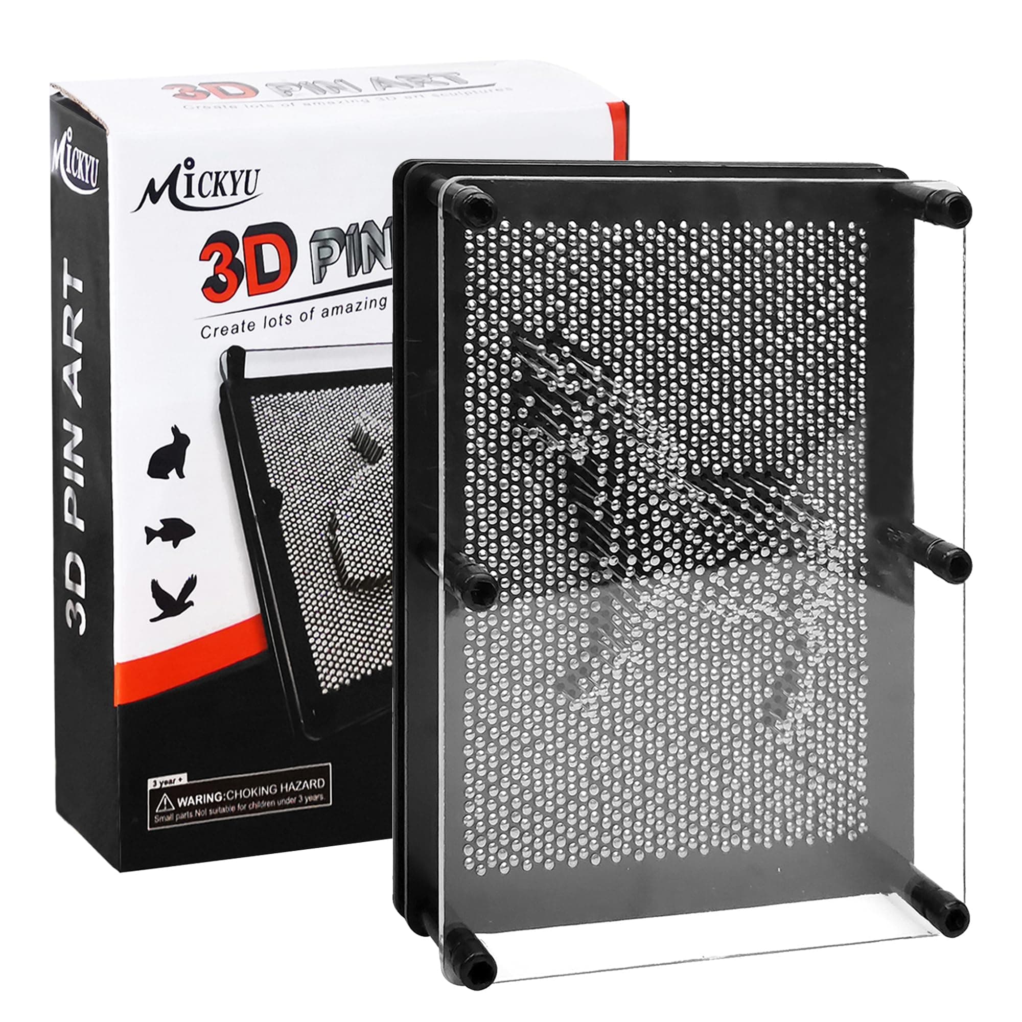 Metal 3D Pin Art Board 6x8 - Premium Fidget Sensory Toy for Autism, ADHD & Stress Relief - Creative Gift for Kids & Adults