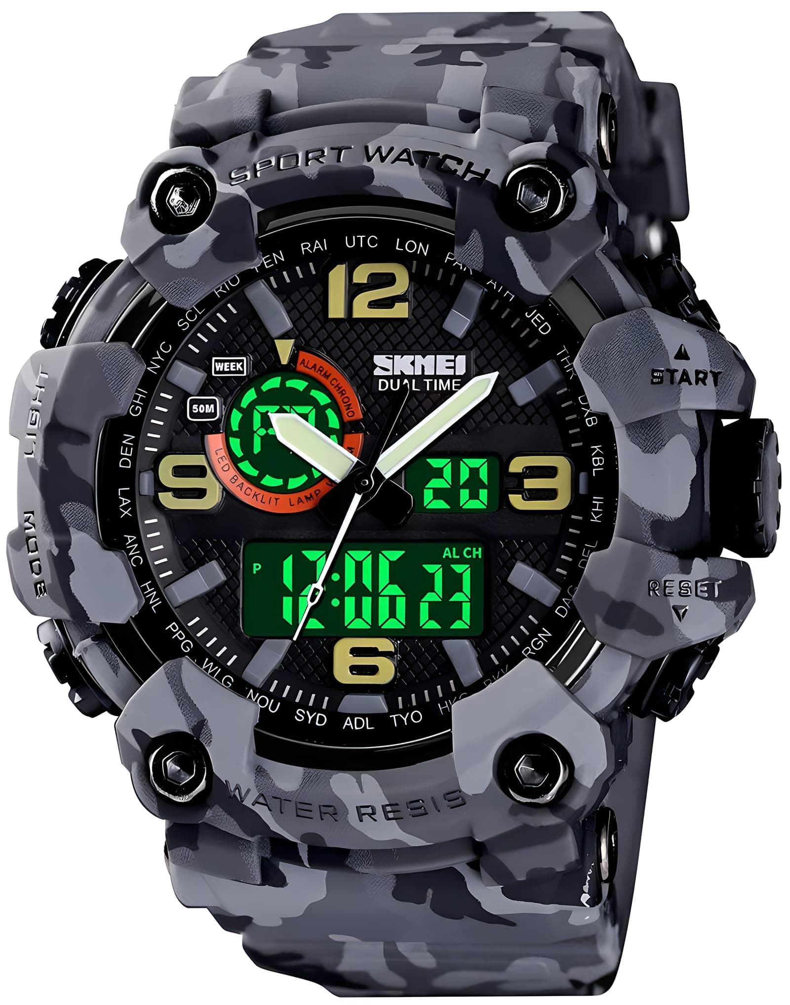 Men's Watches Multi Function Military S-Shock Sports Watch LED Digital Waterproof Alarm Watches