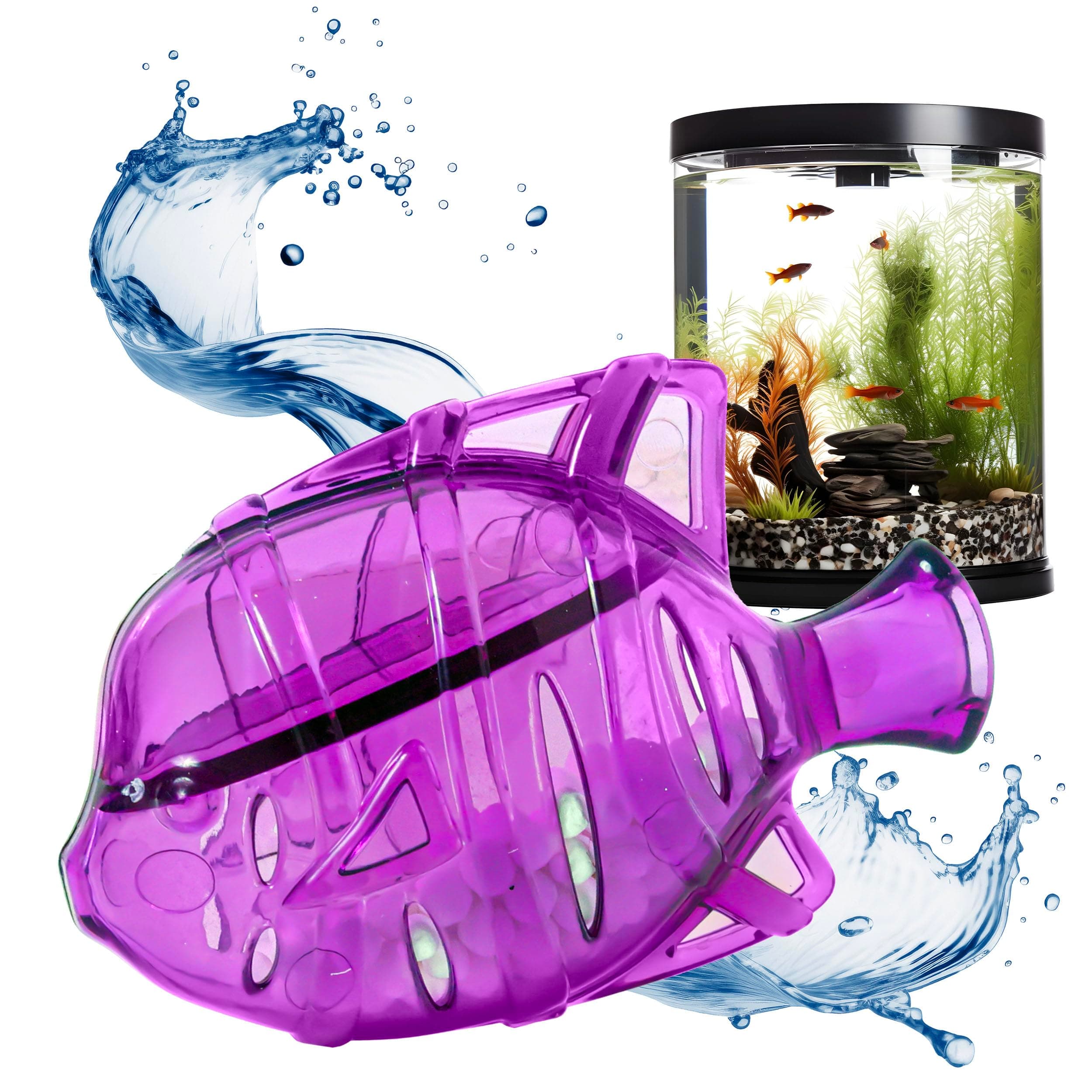 Clarence the Clarifier FishAquarium Water Clarifier | Clear Cloudy Fish Tank Water Treatment, Safe for Freshwater & Saltwater Fish and Plants - Purple, 2 Pack