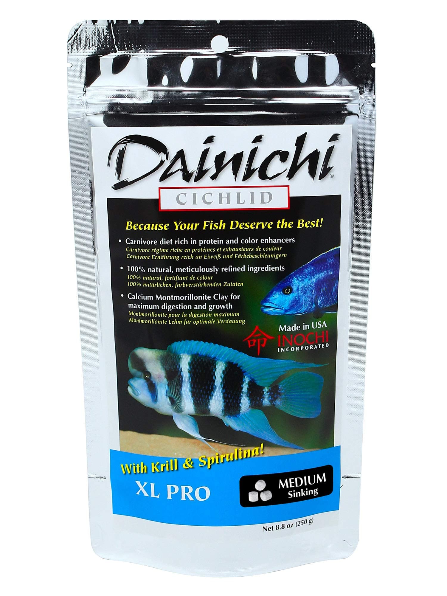 Cichlid Food - XL PRO Medium Sinking (5 mm) Pellets, 8.8 oz (250 g)
