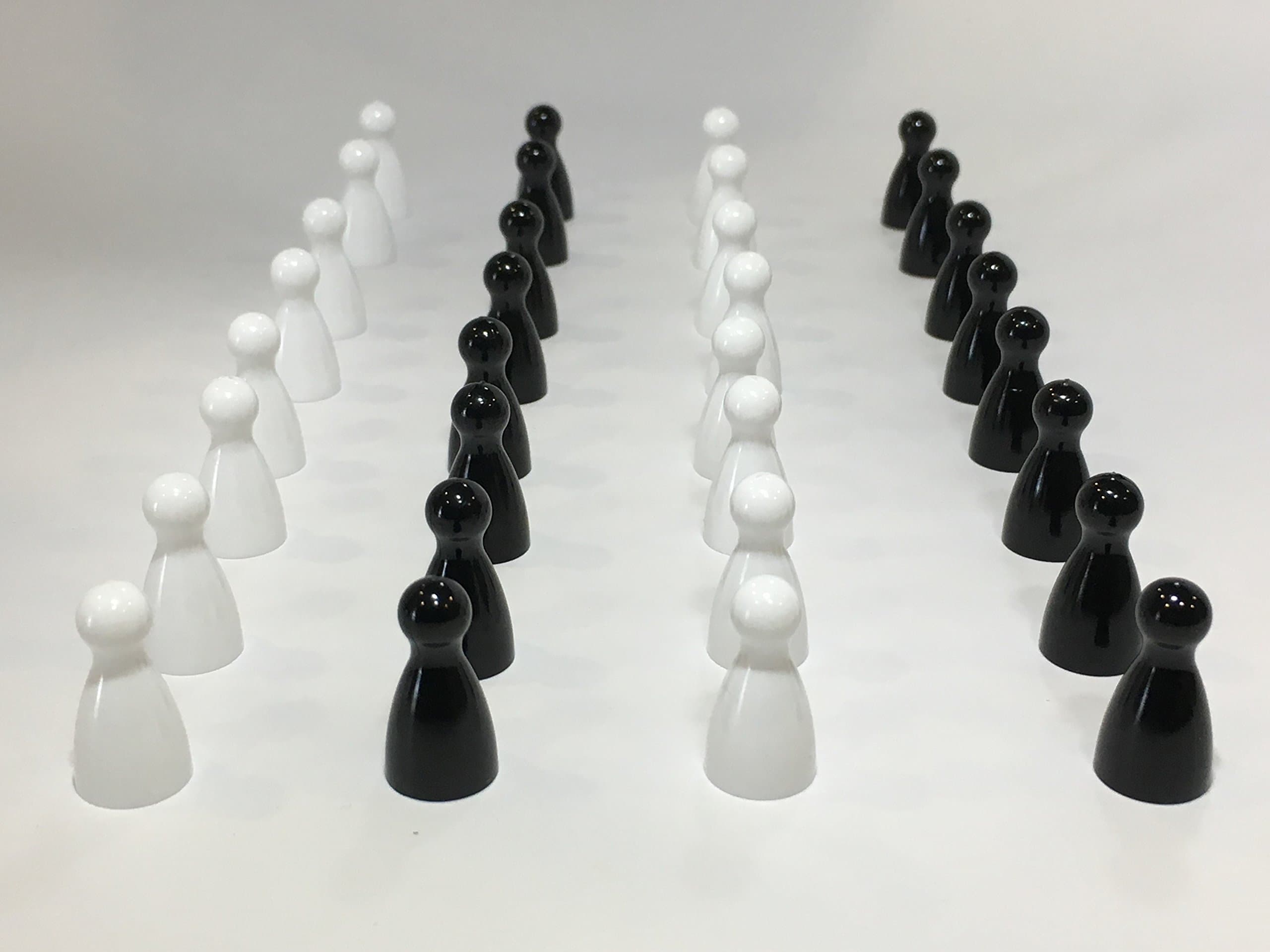 Morrison Games Plastic Pawns: Set of 16 Black & 16 White Color Board Game Playing Pieces (Chess Replacement Halma Pawn Markers, Colored School Classroom Supplies, Arts & Crafts Projects) | 32 Pieces