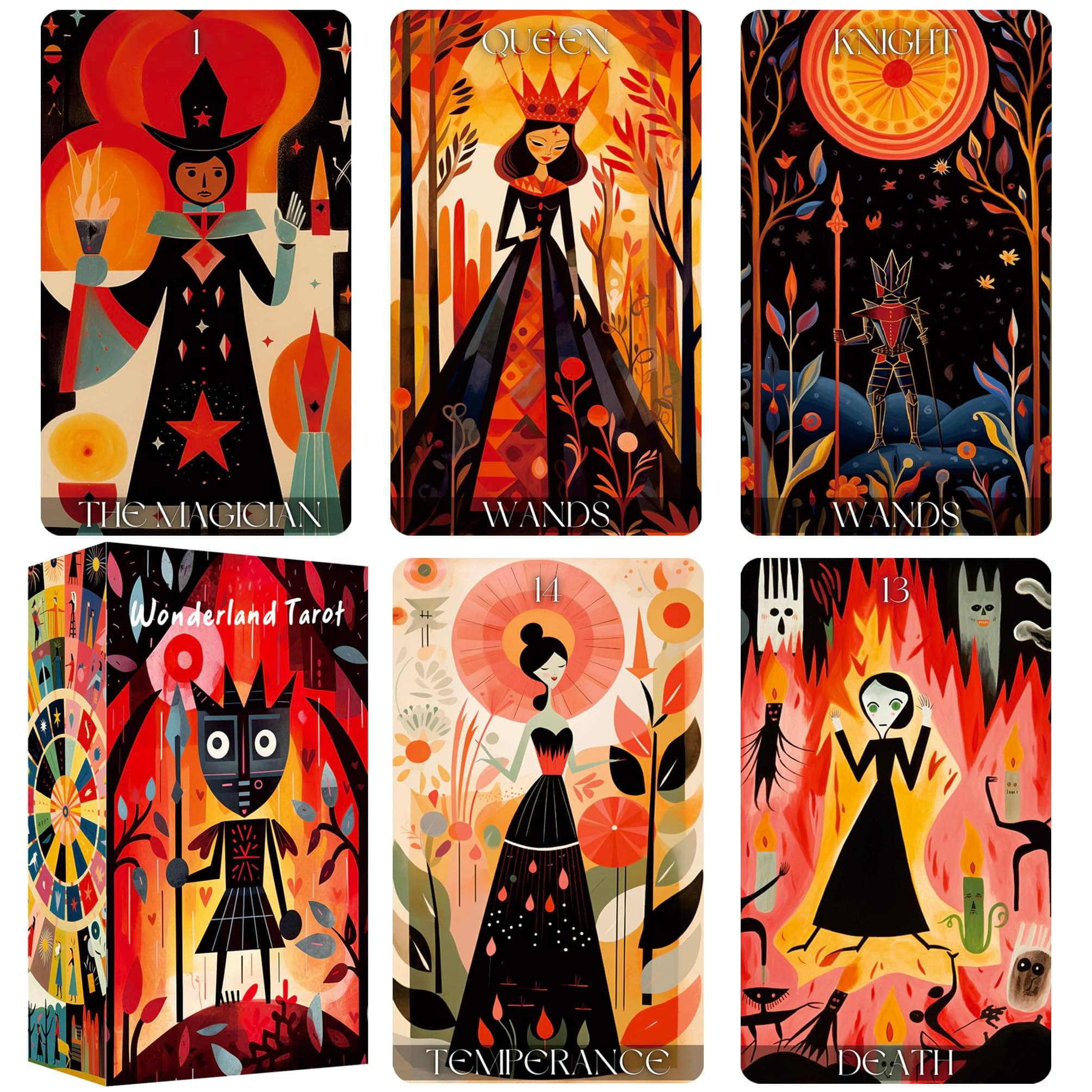 Modernist Wonderland Tarot Deck, Tarot Cards for Beginners, Fortune Telling Cards