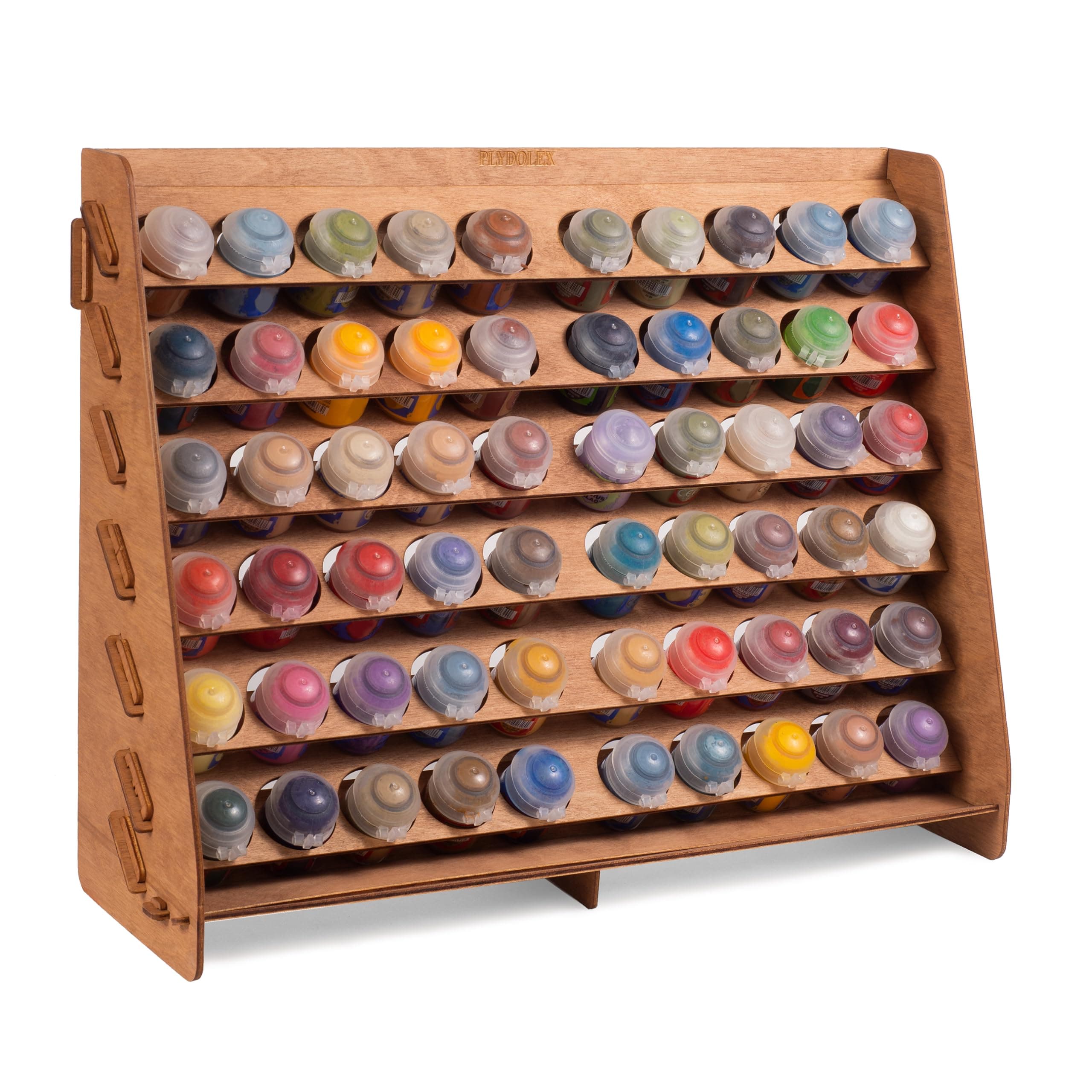 Citadel Paint Rack Organizer with 60 Holes for Miniature Paint Set - Wall-mounted Wooden Craft Paint Storage Rack and OPI organizer- Craft Paint Holder Rack 16x5.2x12.6 inch
