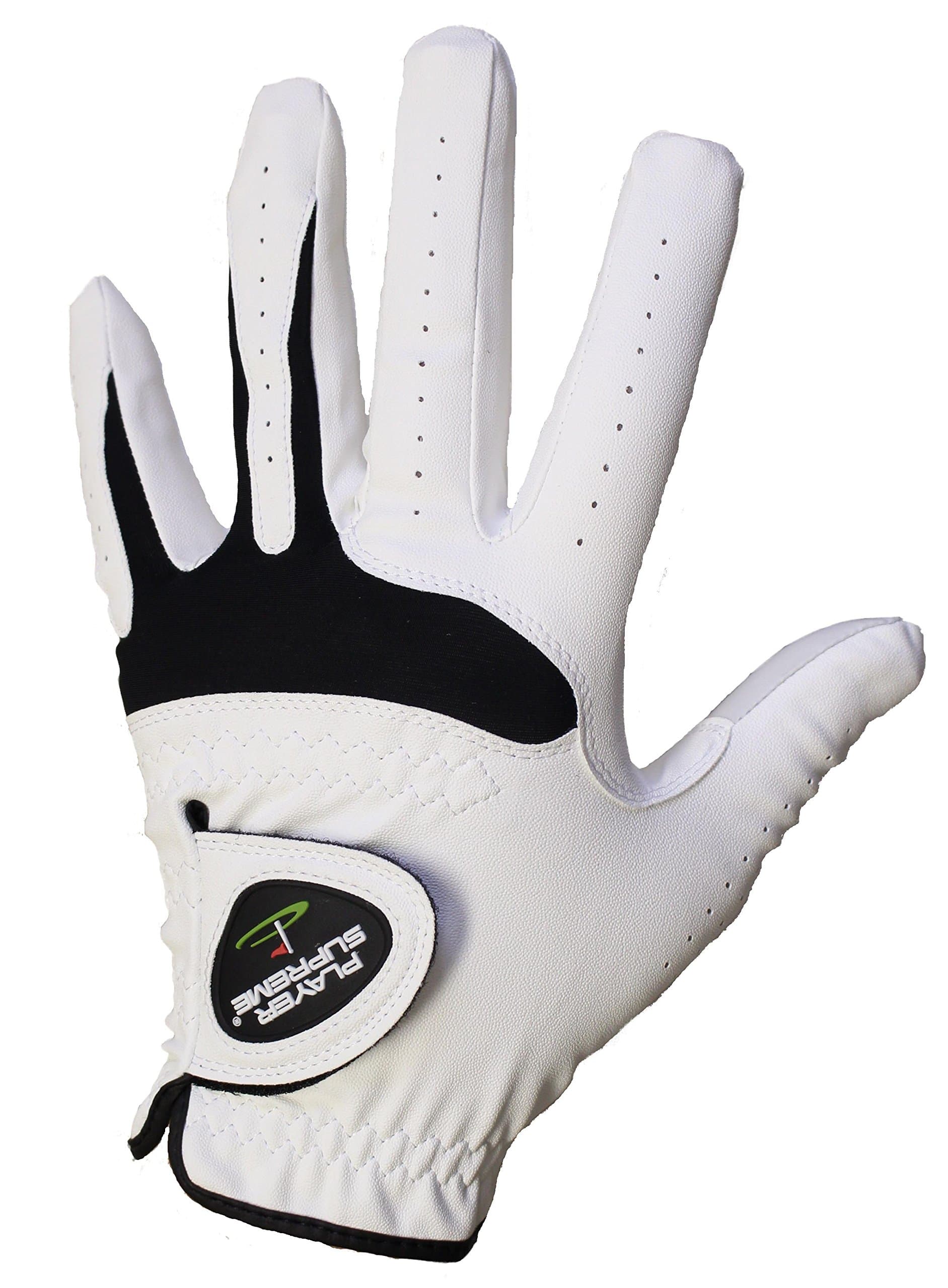 Player Supreme Men's All Weather Synthetic and Cabretta Leather Golf Gloves (for Right Handed Golfers - Worn on The Left Hand)