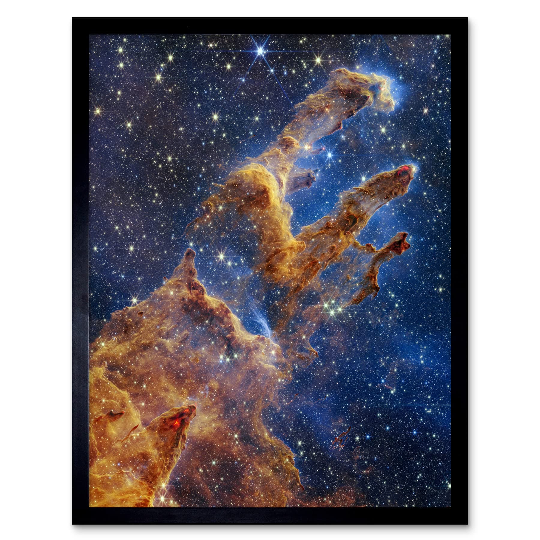Artery8 NASA James Webb Space Telescope Pillars of Creation Eagle Nebula Art Print Framed Poster Wall Decor 12x16 inch