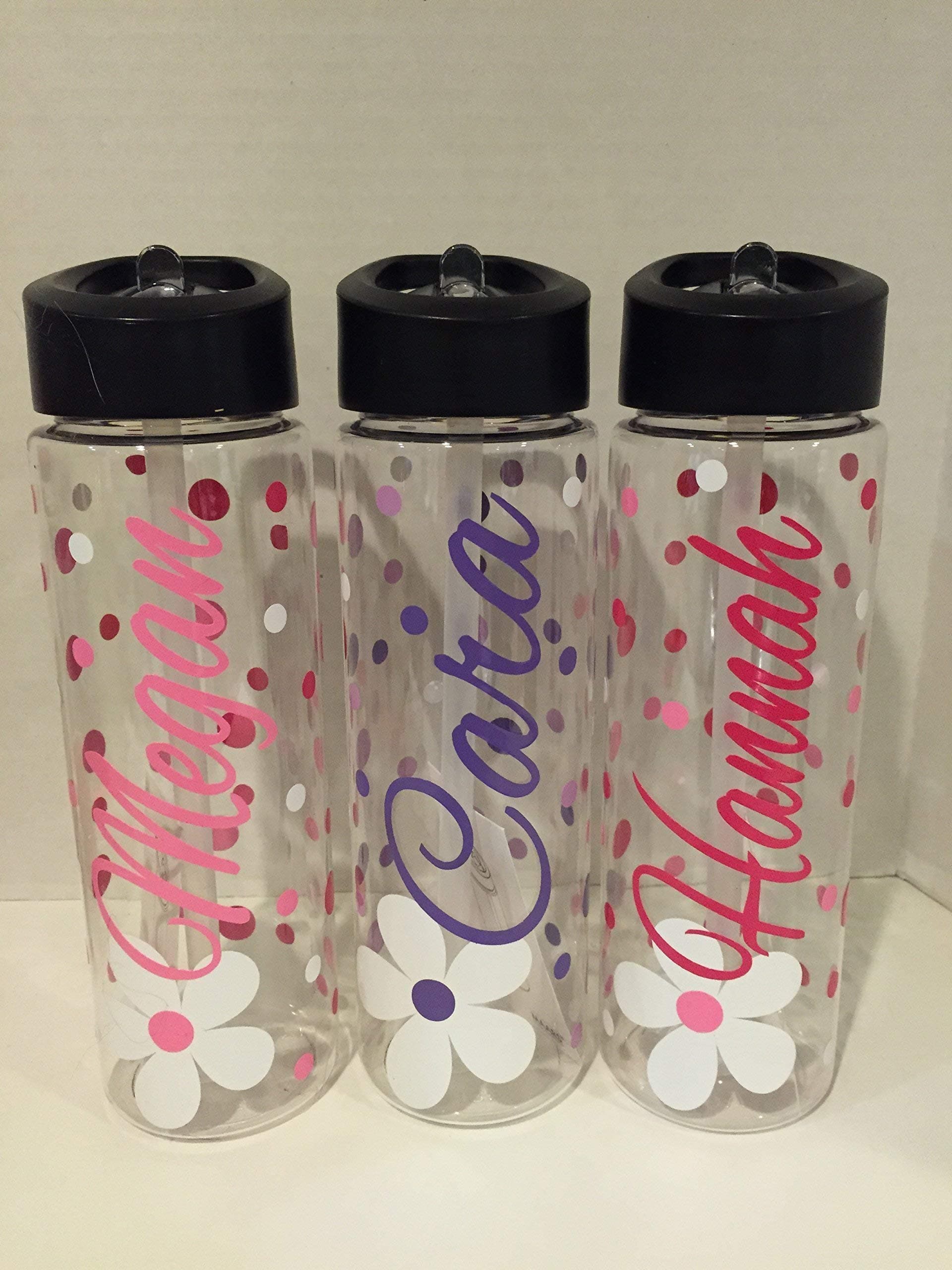 Personalized Water Sport Bottle with Daisy Flower Design 24 ounce
