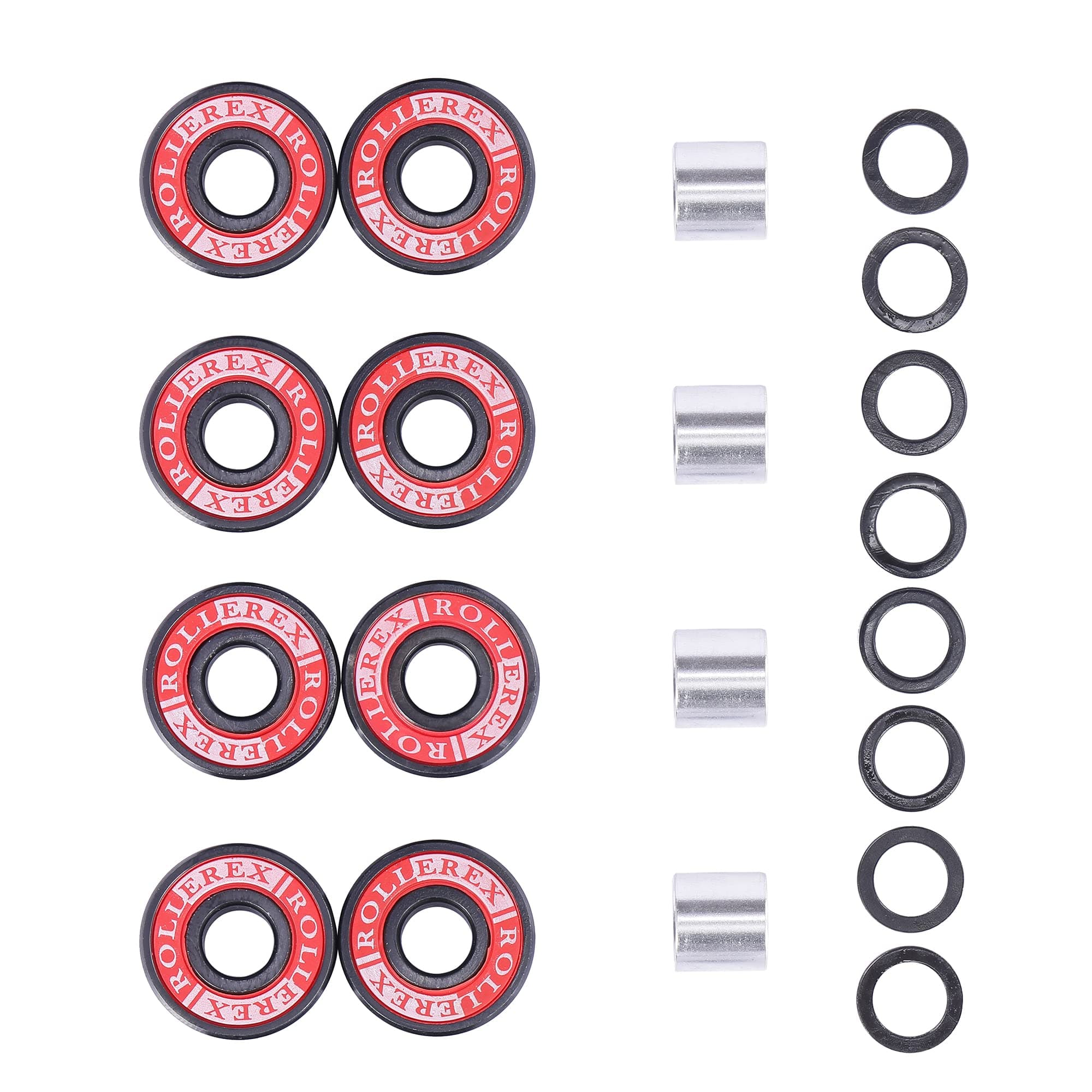 Adventure World Atlas 608-2RS Pre-Lubricated Skate Wheel ABEC-7 Bearings, Spacers & Washers Kit– for Roller Skates, Inline Skates, Roller Blades, Scooters, & Skateboards (8-Pack/16-Pack)