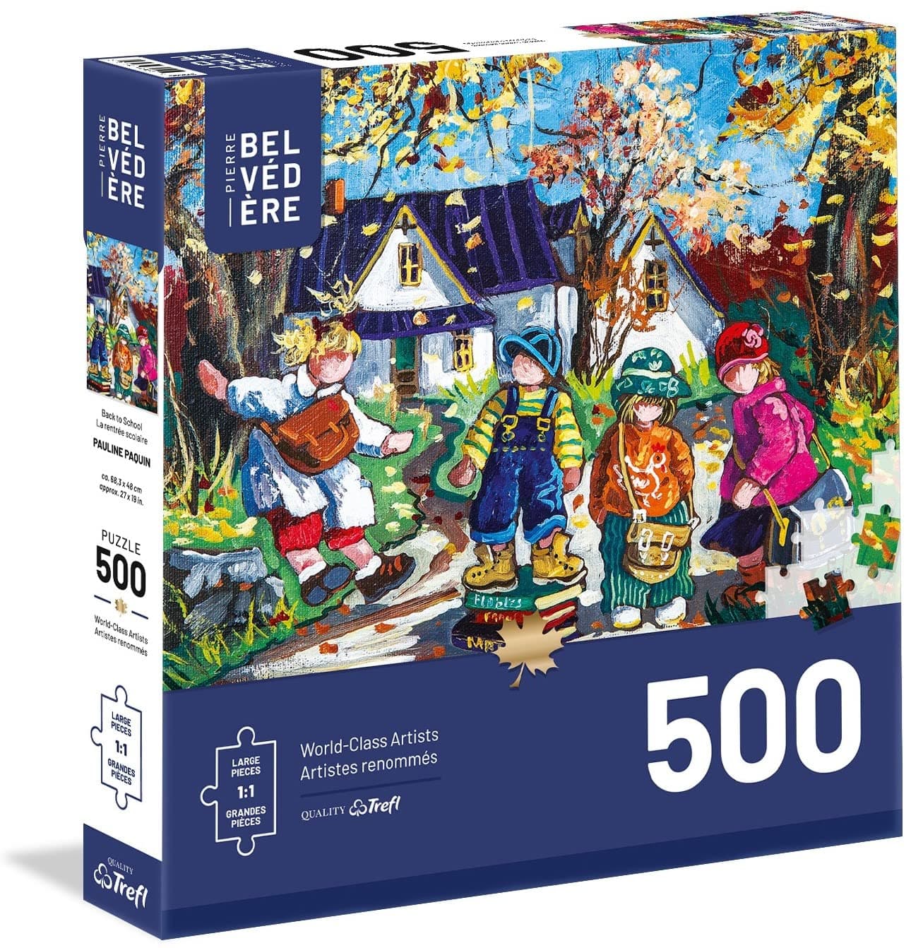 • 500 Large Piece Puzzle • P. Paquin: Back to School • 68 x 48 cm • World-Class Artists Collection • Jigsaw Family Puzzle Table Game • 670565