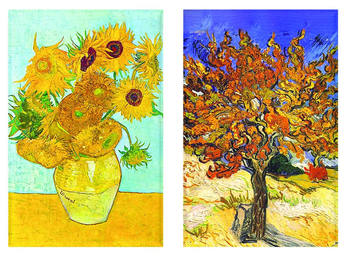 Buttonsmith Vangogh Sunflowers Magnet - Set of 2 1.75" x 2.75" Rectangle Magnets - Made in The USA