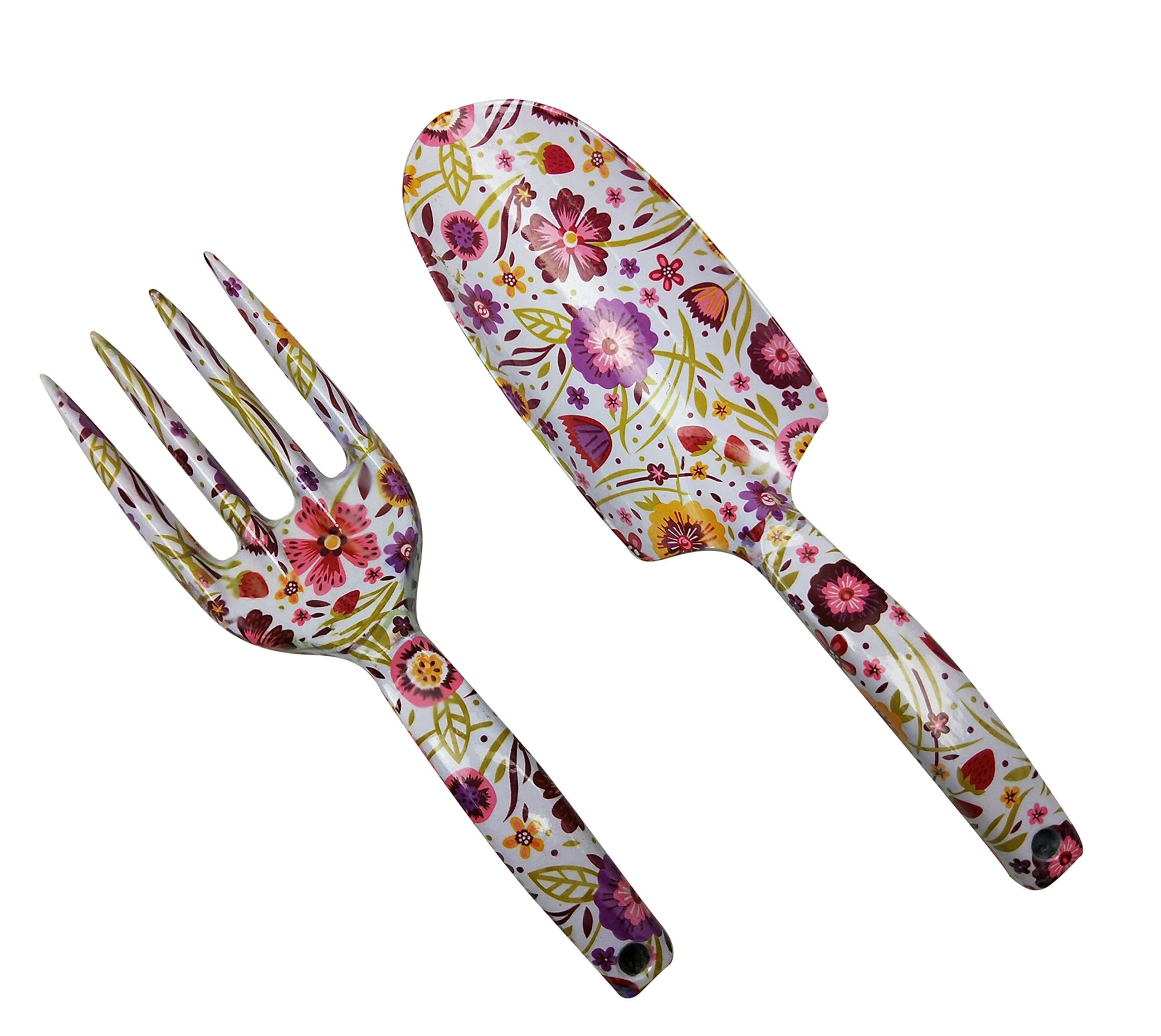 Floral Print Garden Tools Set for Women Trowel and Fork
