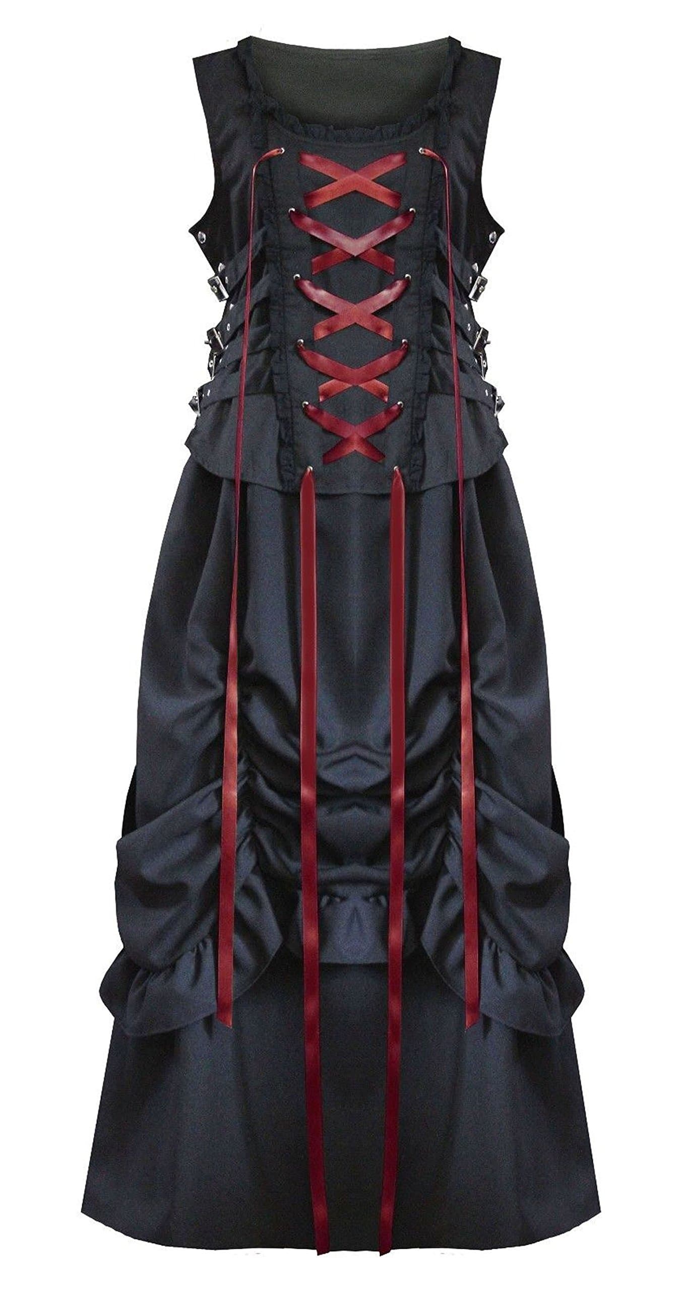 Victorian Valentine Steampunk Gothic Renaissance Women's Laced Top & Skirt