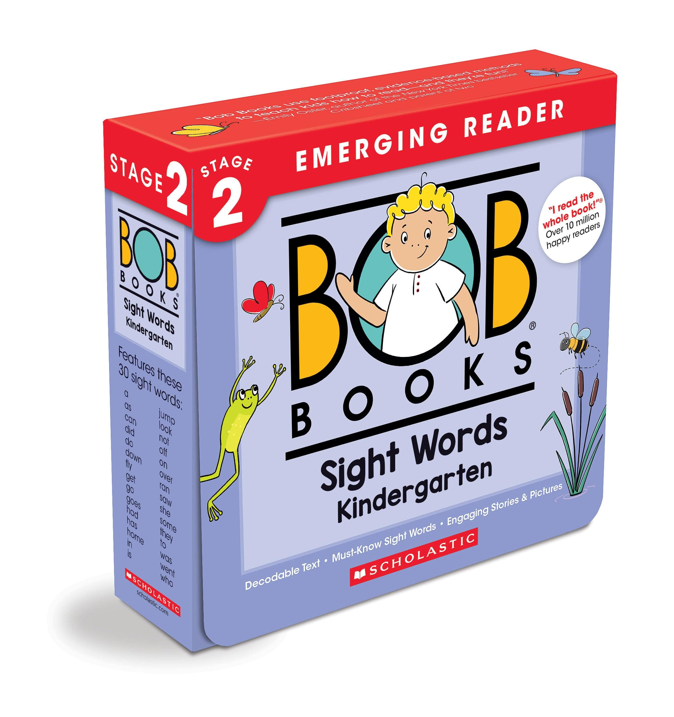 Bob Books - Sight Words Kindergarten Box Set of 10 Paperbacks | Decodable Phonics Books, Ages 4 and up, Kindergarten, Flashcards (Stage 2: Emerging Reader)