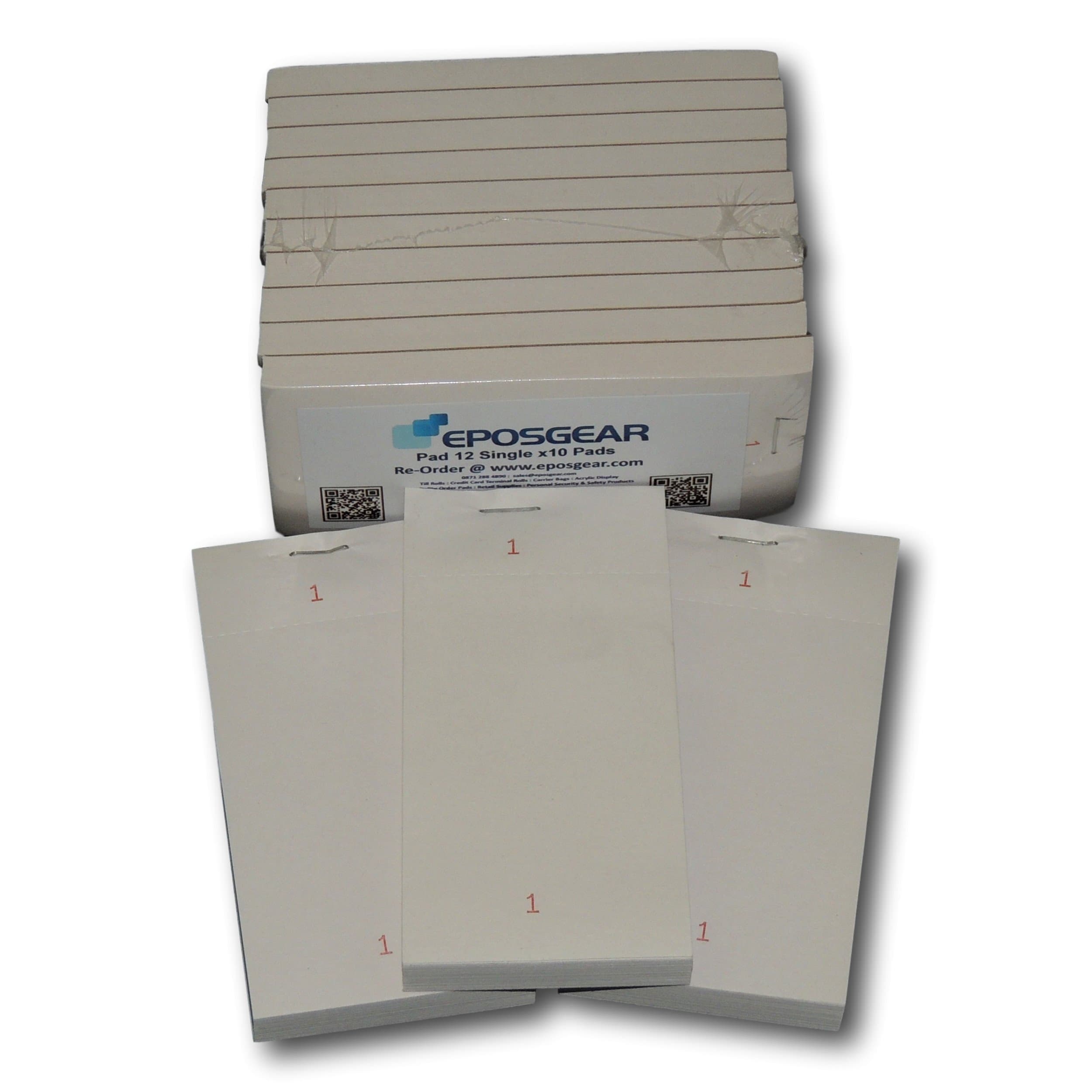 EPOSGEAR Single Copy Restaurant Cafe Takeaway Pub Food Waiter Waitress Numbered Order Pads - 63mm x 127mm (100)